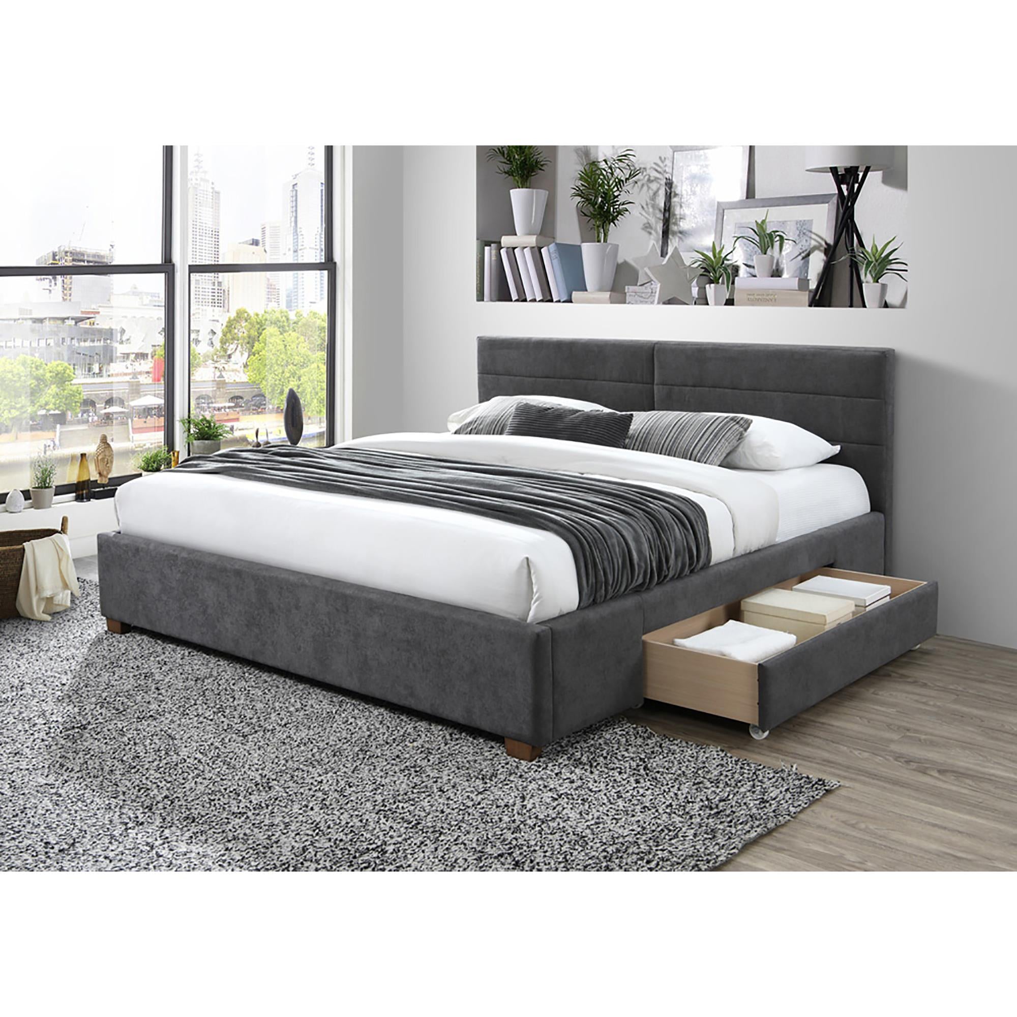  !nspire Emilio 101-633K-CH 78" King Platform Bed w/Drawers - Charcoal IMAGE 2