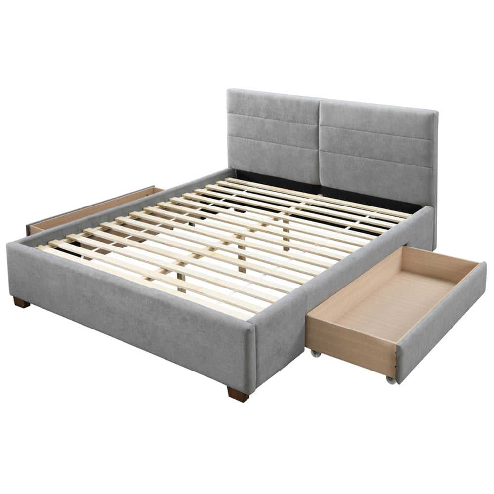  !nspire Emilio 101-633Q-LG 60" Queen Platform Bed w/Drawer - Light Grey IMAGE 4