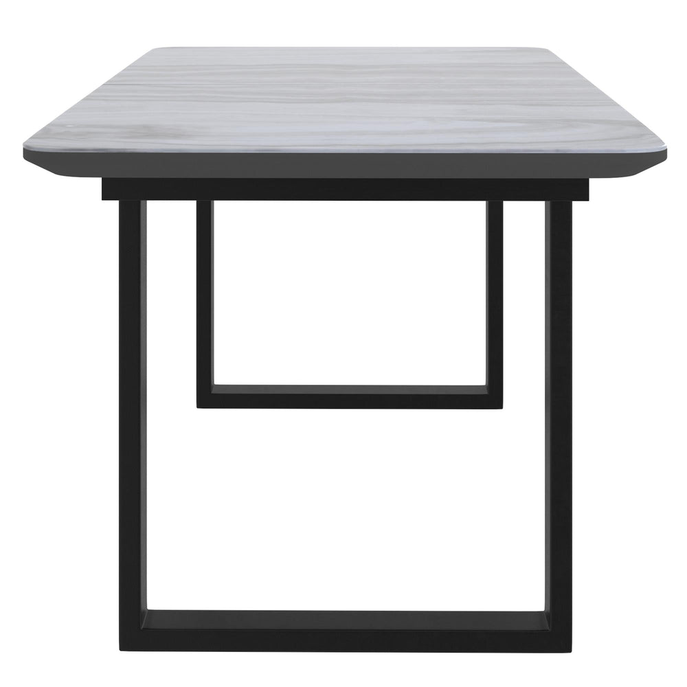  !nspire Gavin 201-360BK Dining Table w/Extension - Black and Faux Marble IMAGE 6