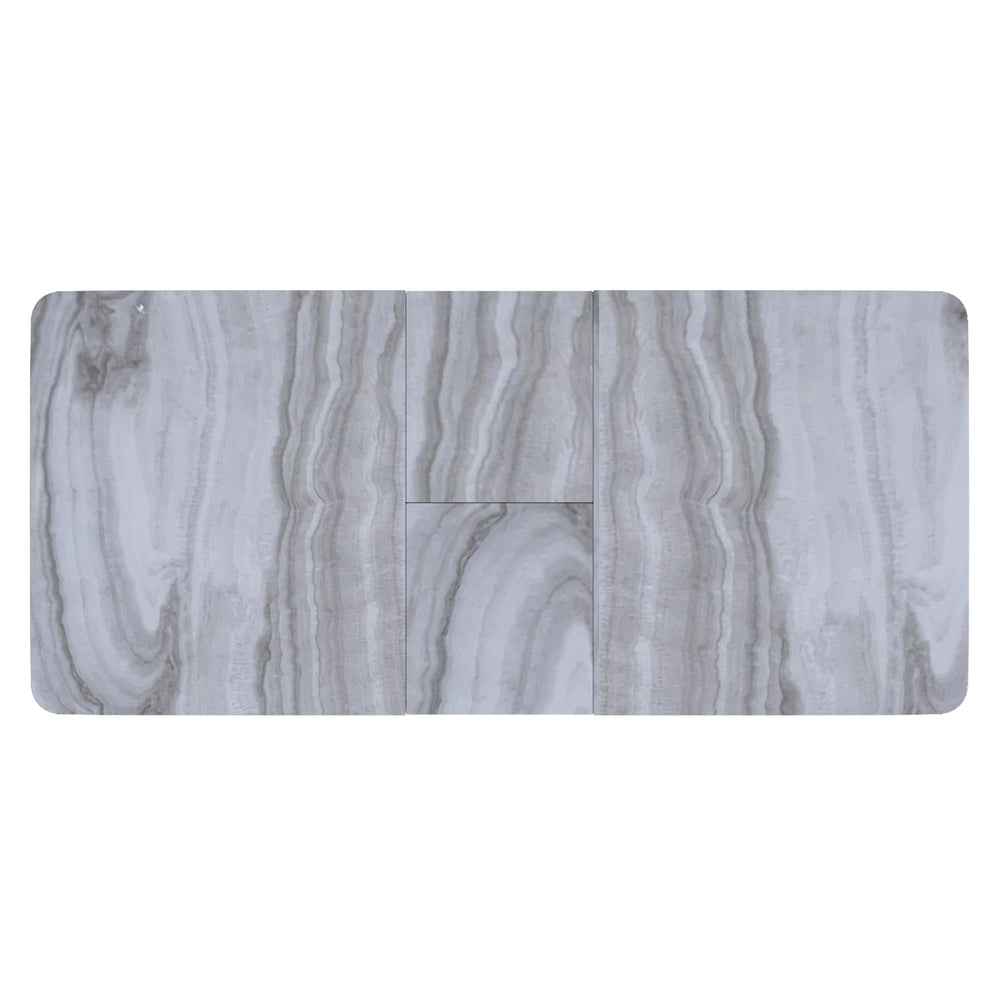  !nspire Gavin 201-360BK Dining Table w/Extension - Black and Faux Marble IMAGE 7