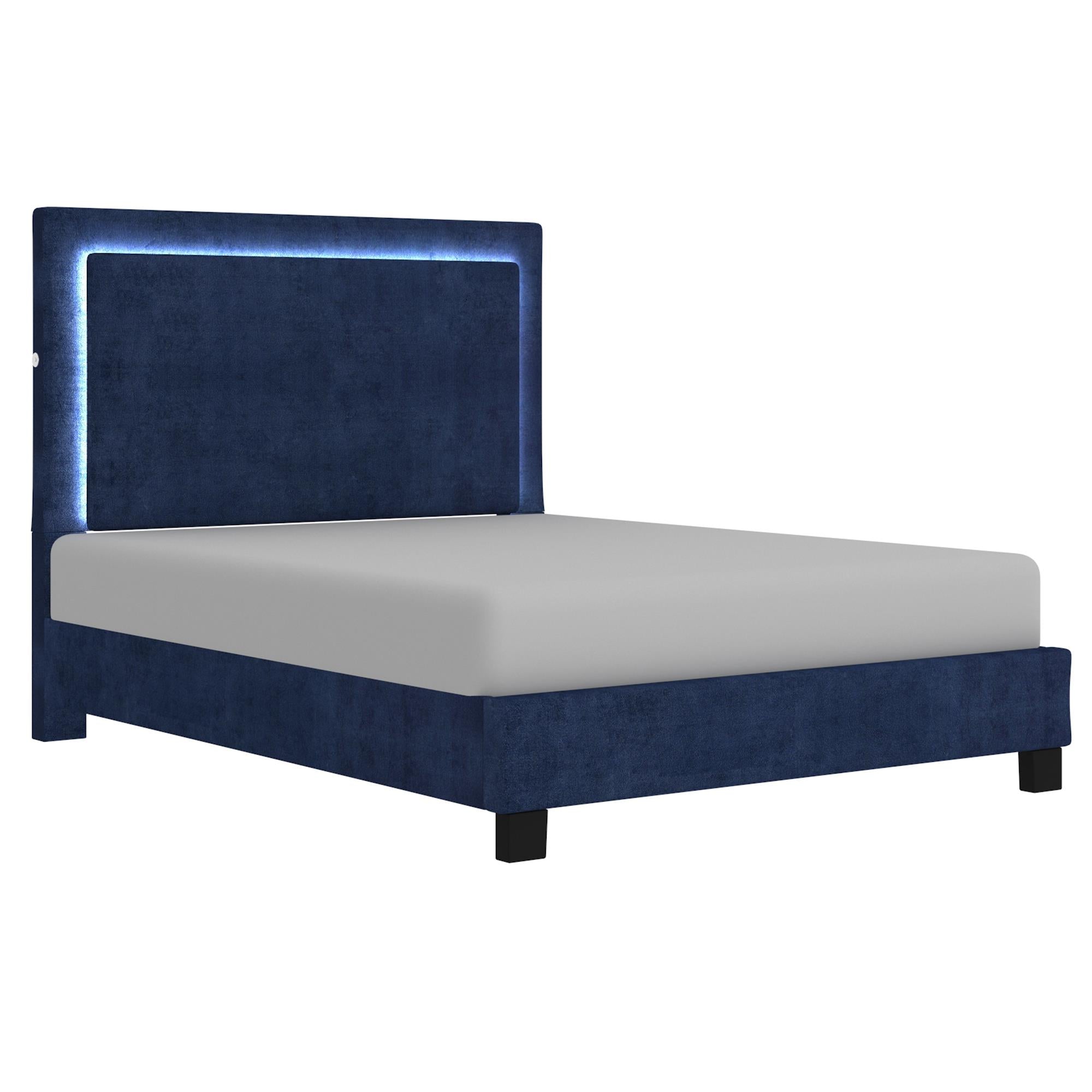  !nspire Lumina 101-088Q-BL 60" Queen Platform Bed w/Light - Blue IMAGE 1