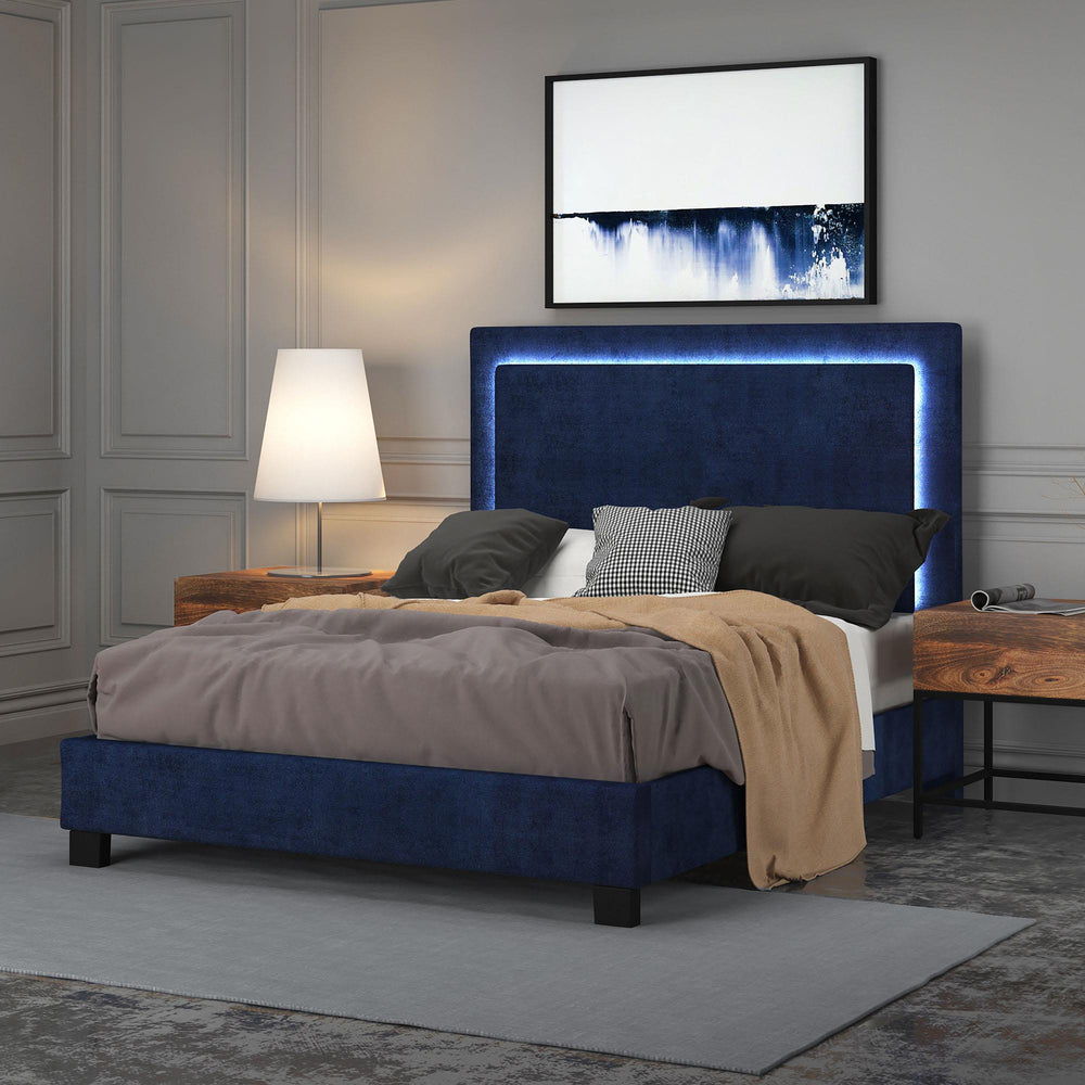  !nspire Lumina 101-088Q-BL 60" Queen Platform Bed w/Light - Blue IMAGE 2