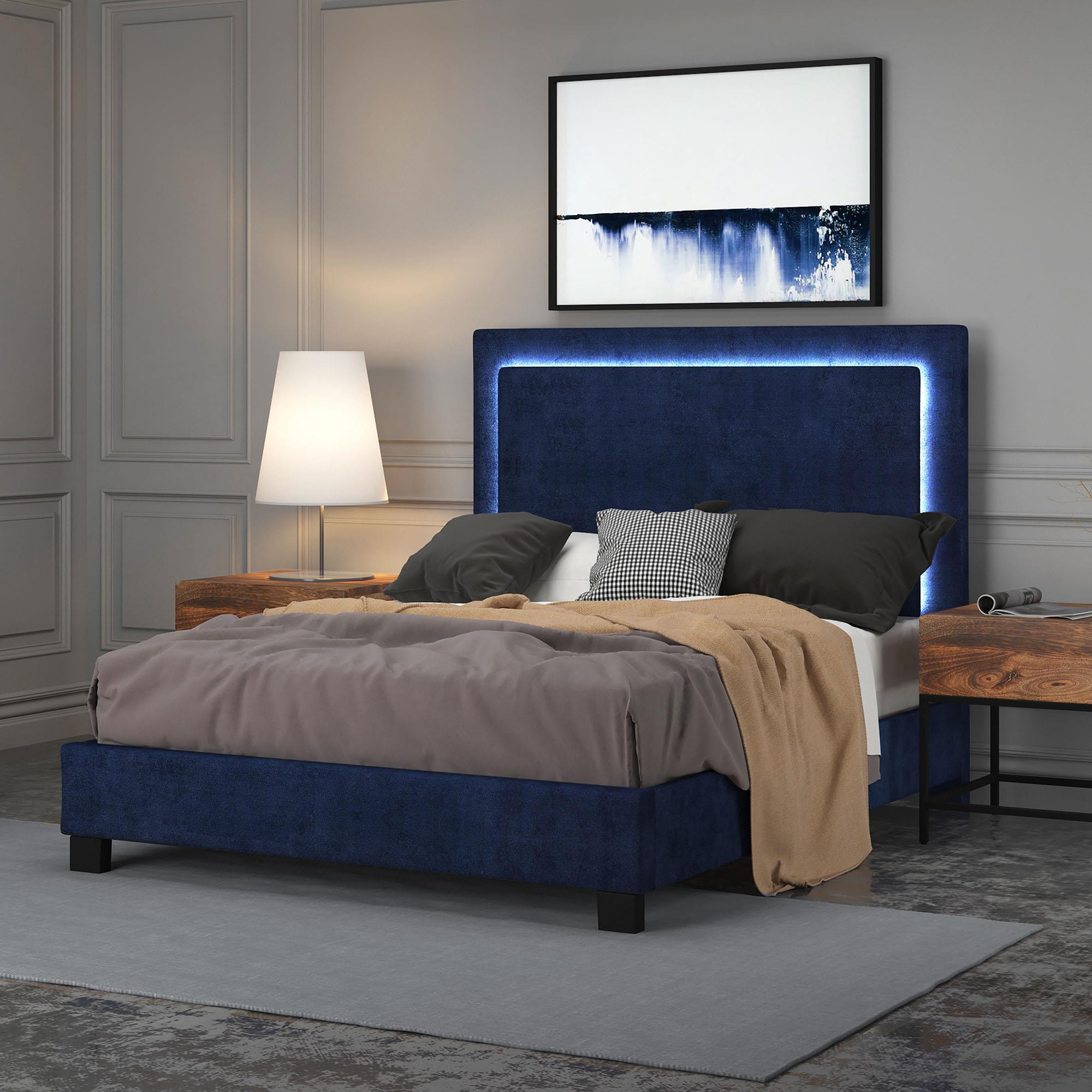  !nspire Lumina 101-088Q-BL 60" Queen Platform Bed w/Light - Blue IMAGE 2