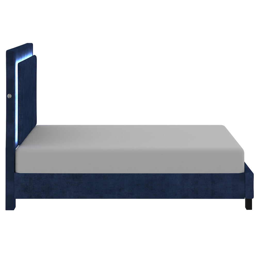  !nspire Lumina 101-088Q-BL 60" Queen Platform Bed w/Light - Blue IMAGE 3