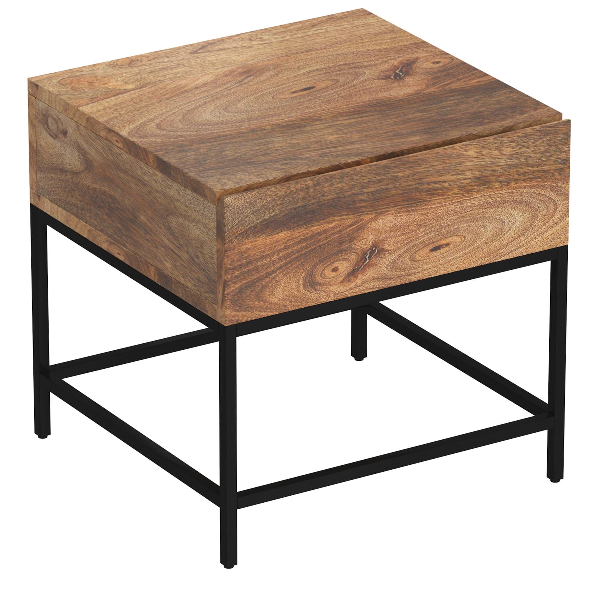  !nspire Ojas 501-513NT Accent Table - Natural Burnt and Black IMAGE 1