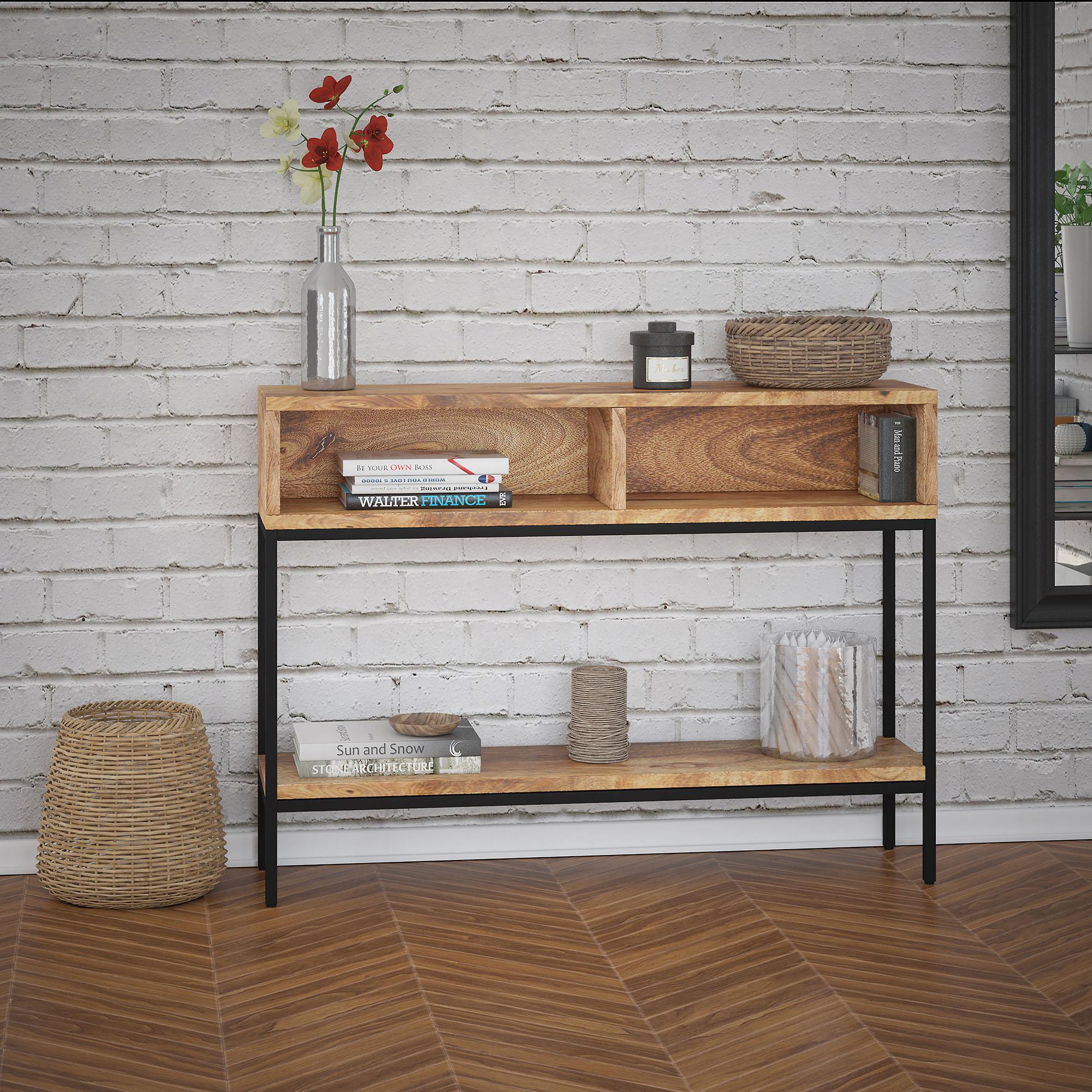 !nspire Ojas 502-513NT Console Table - Natural Burnt and Black IMAGE 2