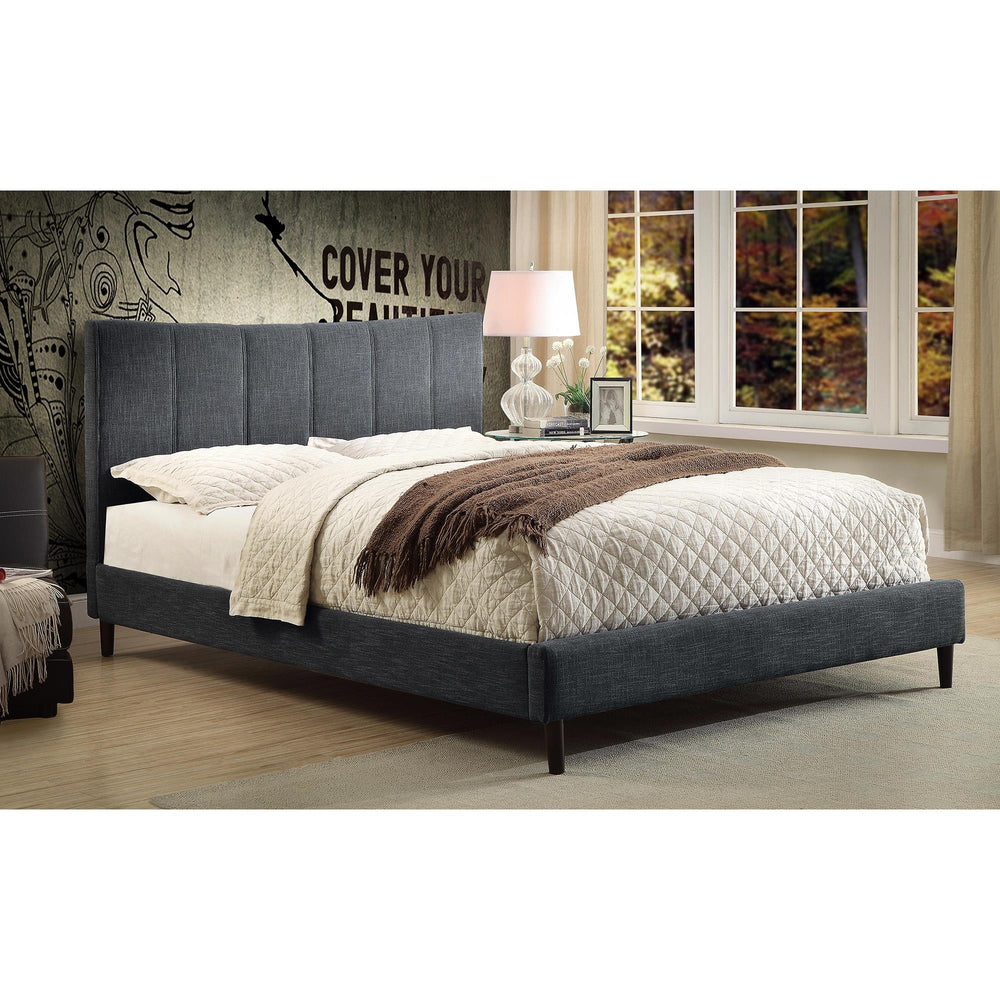  Worldwide Home Furnishings Rimo 101-268K-GY 78" King Platform Bed - Grey IMAGE 2