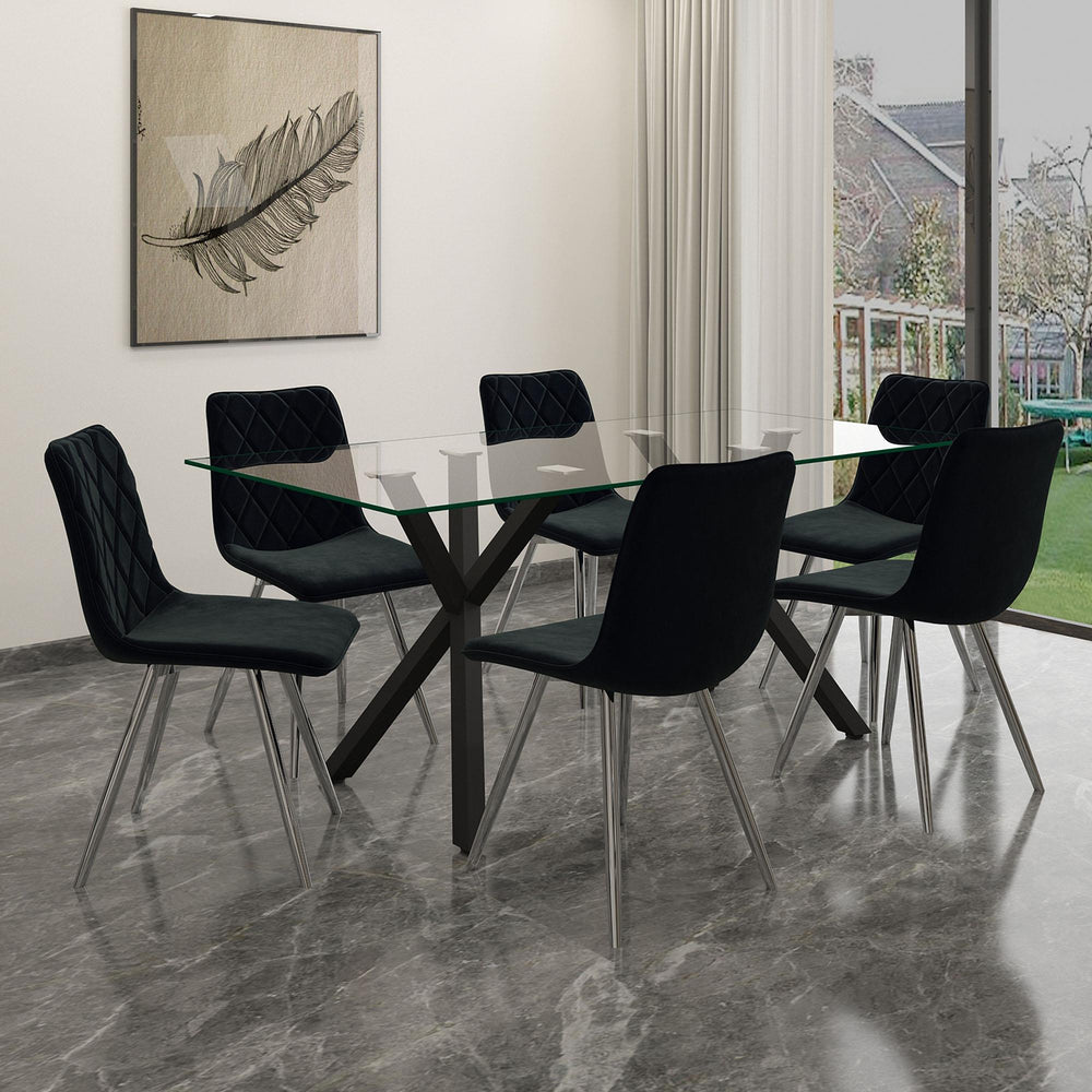  Worldwide Home Furnishings Stark 201-535BK Rectangular Dining Table - Black IMAGE 6