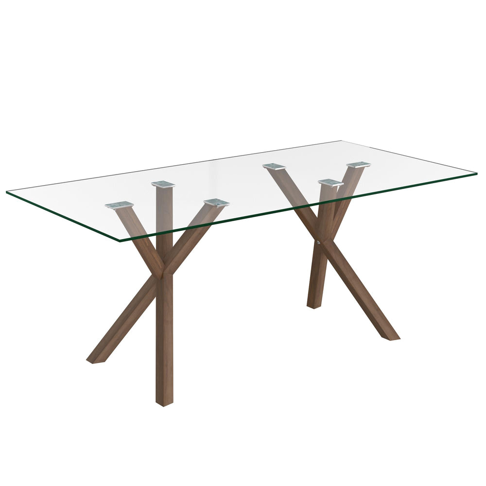  Worldwide Home Furnishings Stark 201-535WAL Rectangular Dining Table - Walnut IMAGE 1