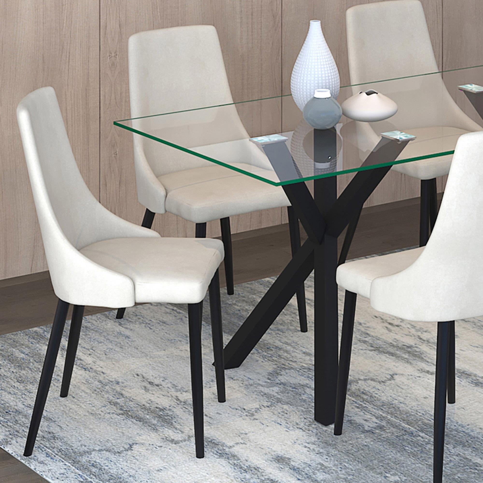  Worldwide Home Furnishings Venice 202-536BEG Dining Chair - Beige and Black IMAGE 2