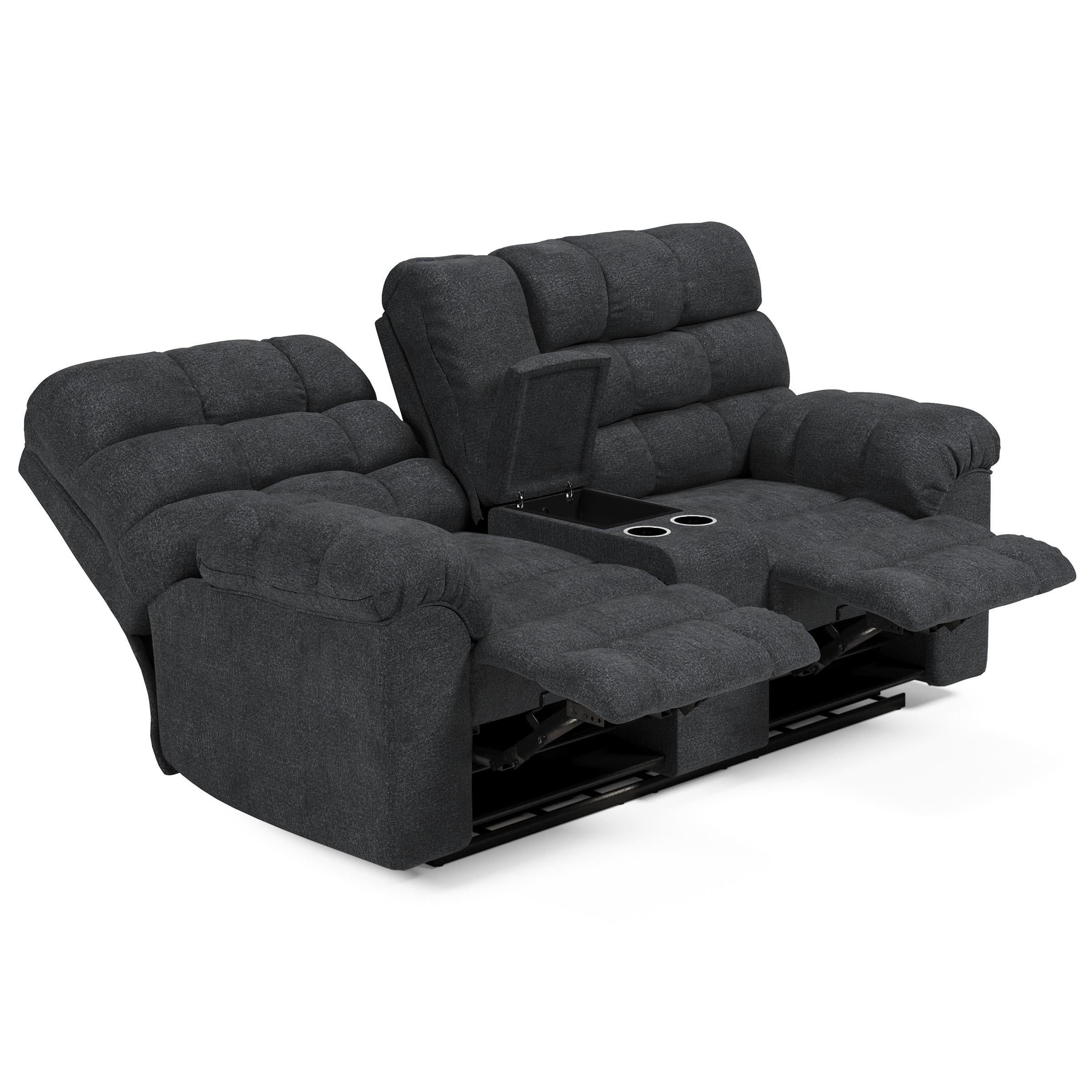  Signature Design by Ashley Wilhurst Reclining Fabric Loveseat with Console 5540394 IMAGE 2