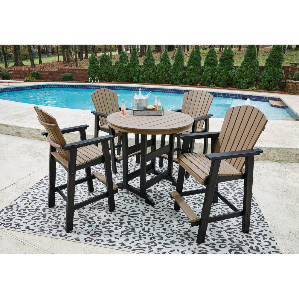  Signature Design by Ashley Fairen Trail P211-613 Round Bar Table with Umbrella Option IMAGE 7
