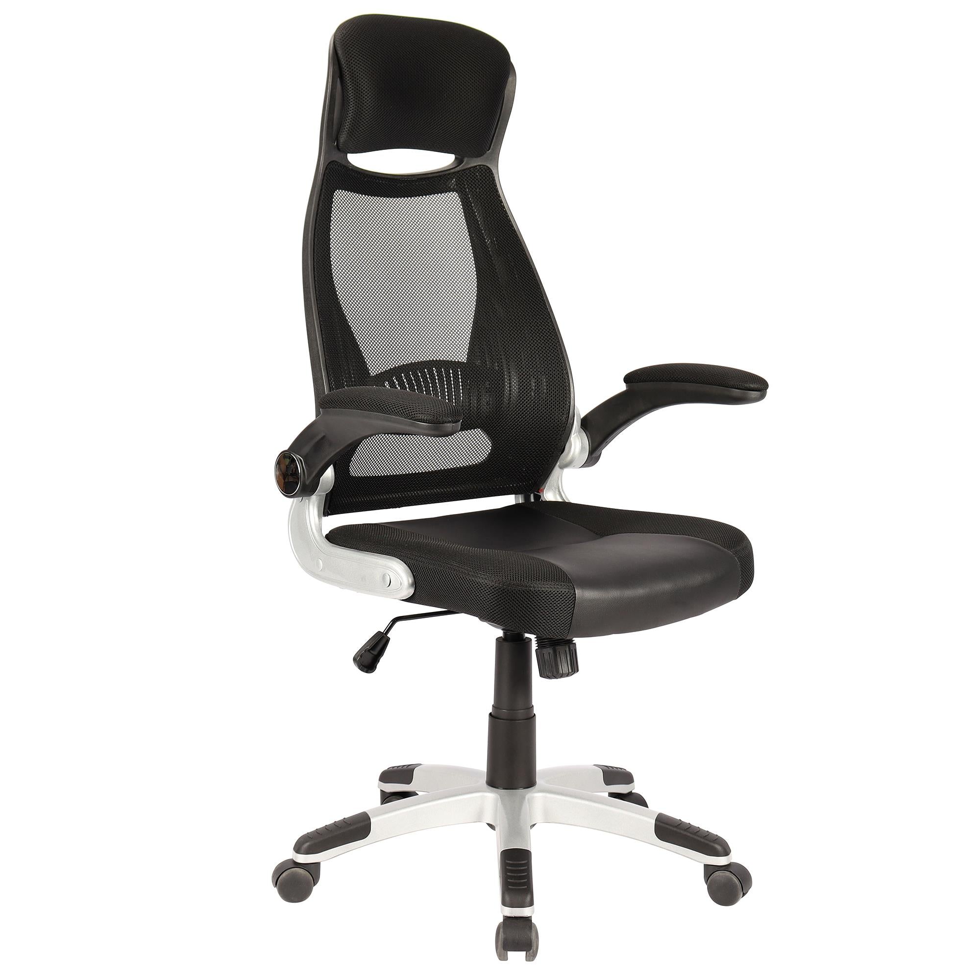  Worldwide Home Furnishings Figo 802-840BK Office Chair - Grey and Black IMAGE 1