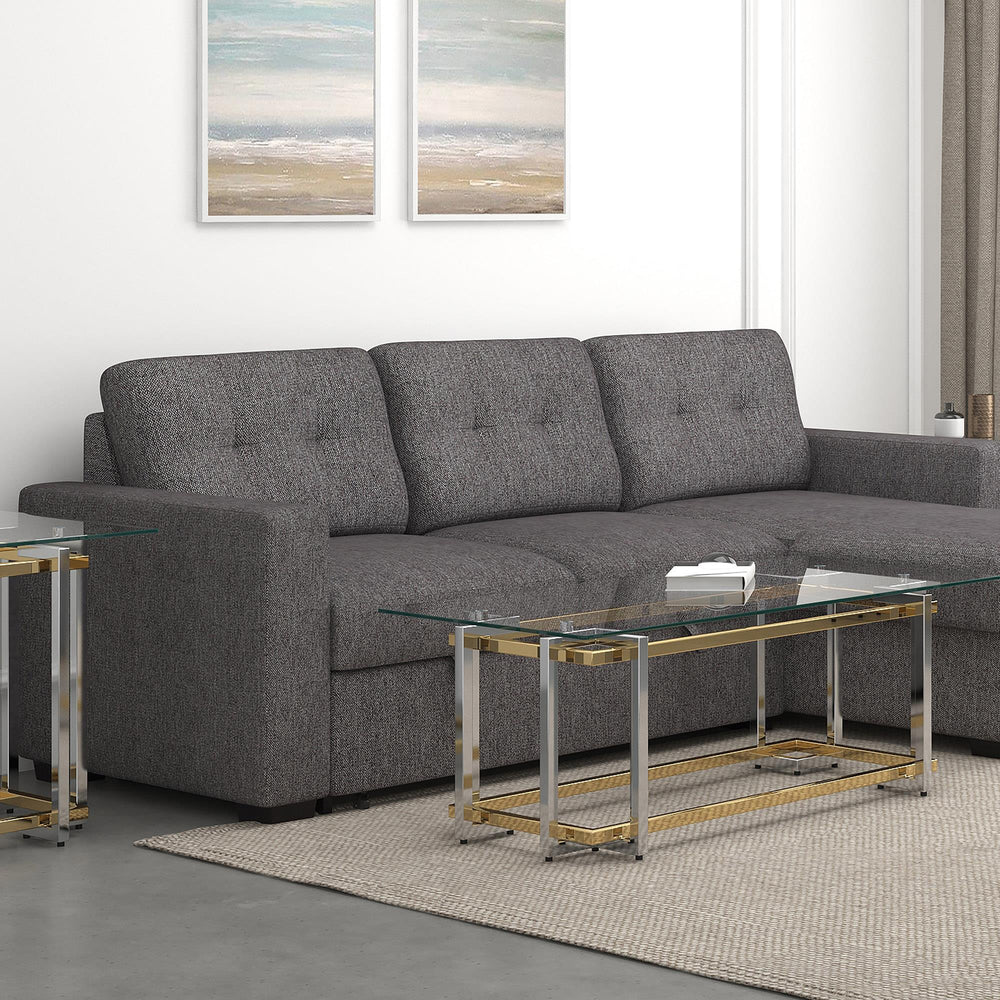  !nspire Florina 301-561REC Coffee Table - Silver and Gold IMAGE 2