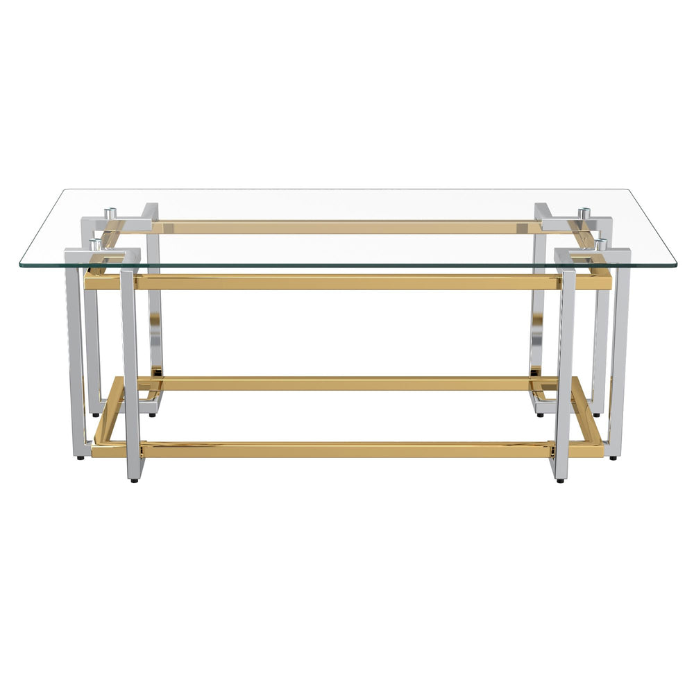  !nspire Florina 301-561REC Coffee Table - Silver and Gold IMAGE 3