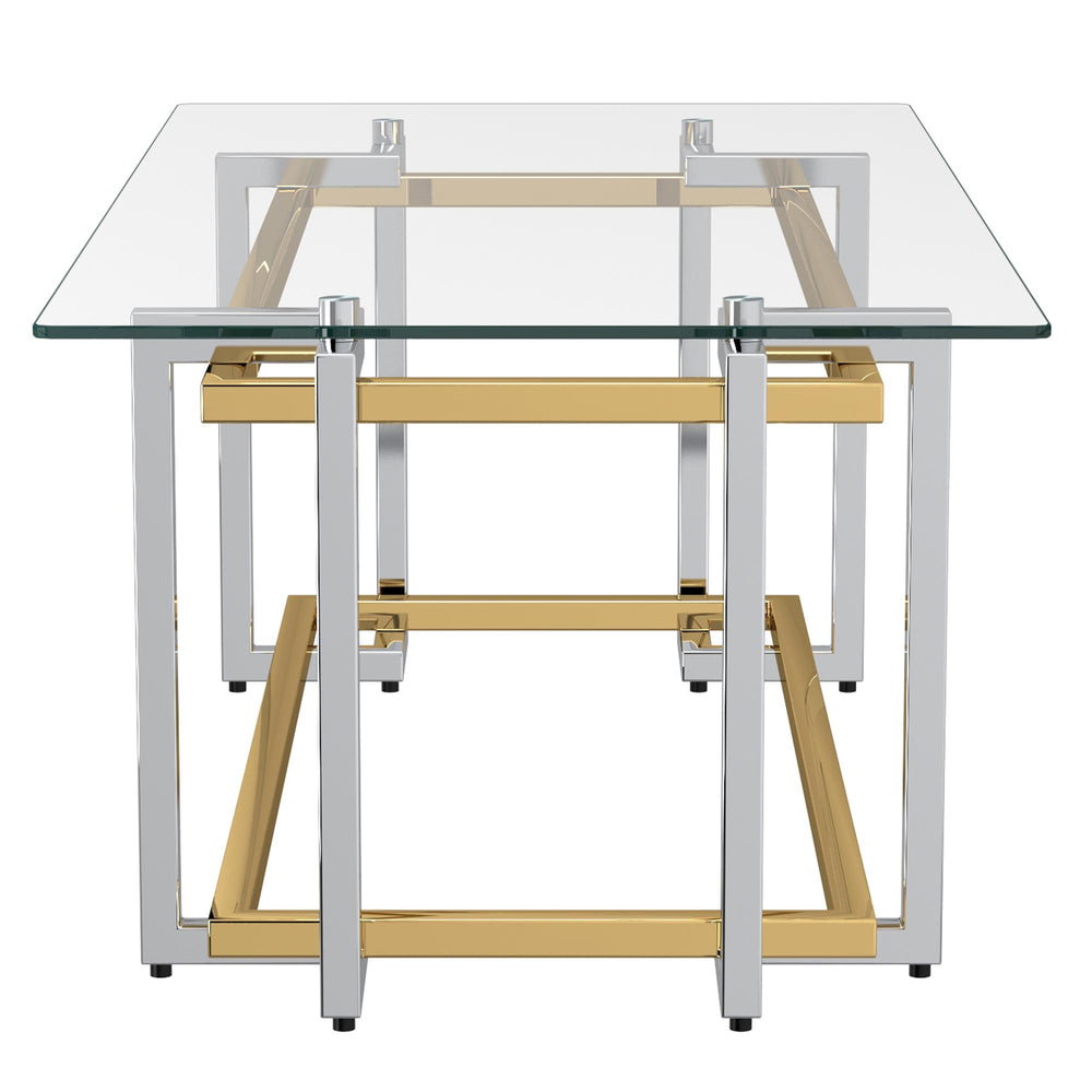  !nspire Florina 301-561REC Coffee Table - Silver and Gold IMAGE 4