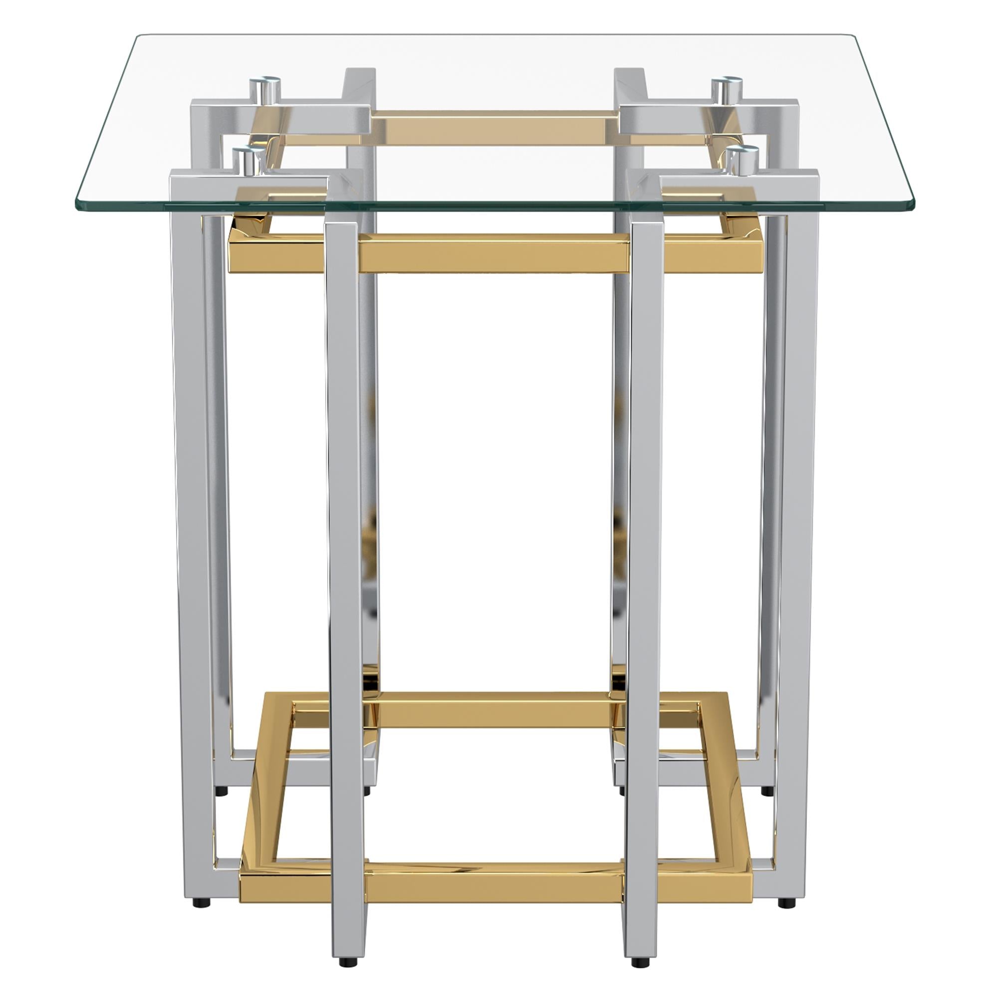  !nspire Florina 501-561CH Accent Table - Silver and Gold IMAGE 3