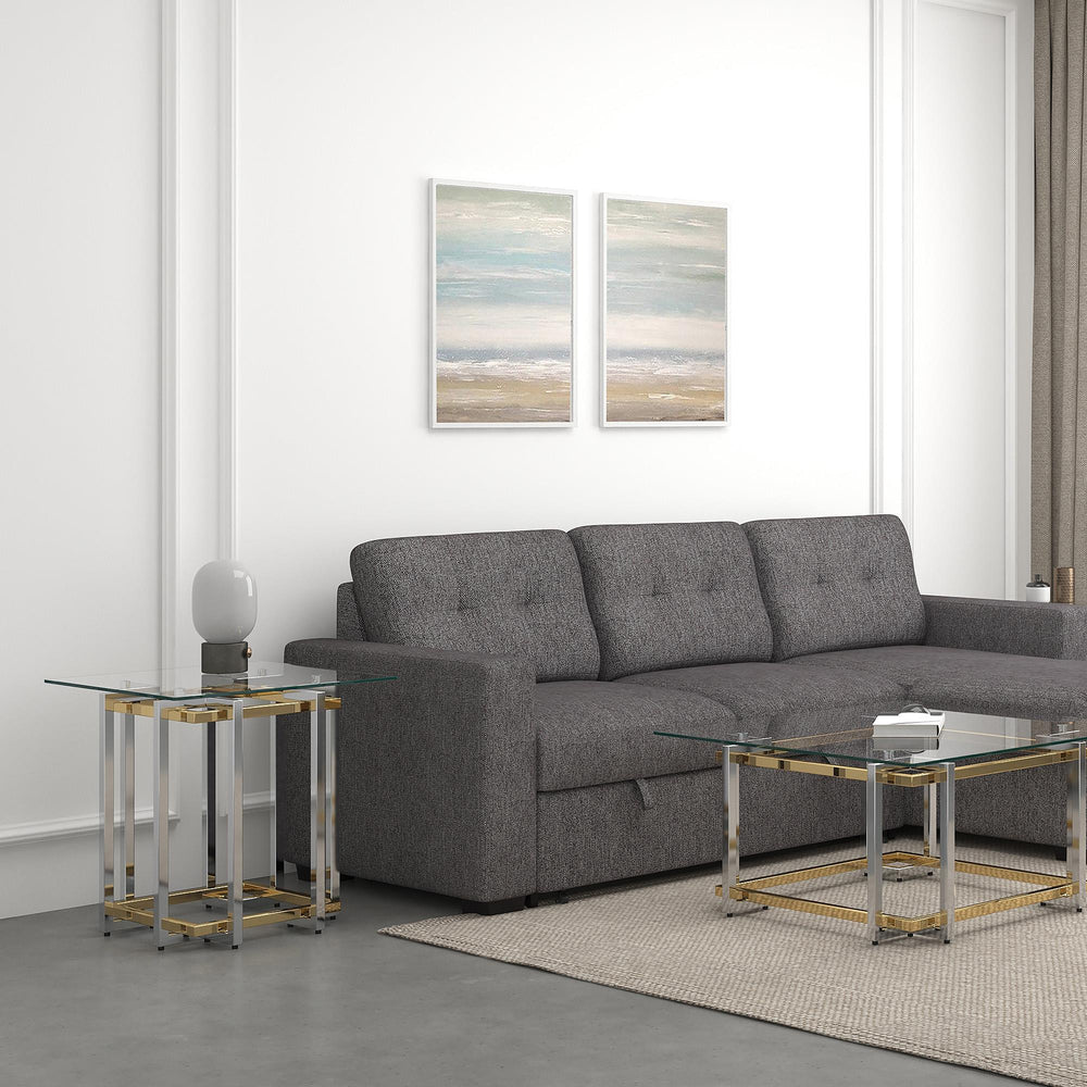  !nspire Florina 501-561CH Accent Table - Silver and Gold IMAGE 6