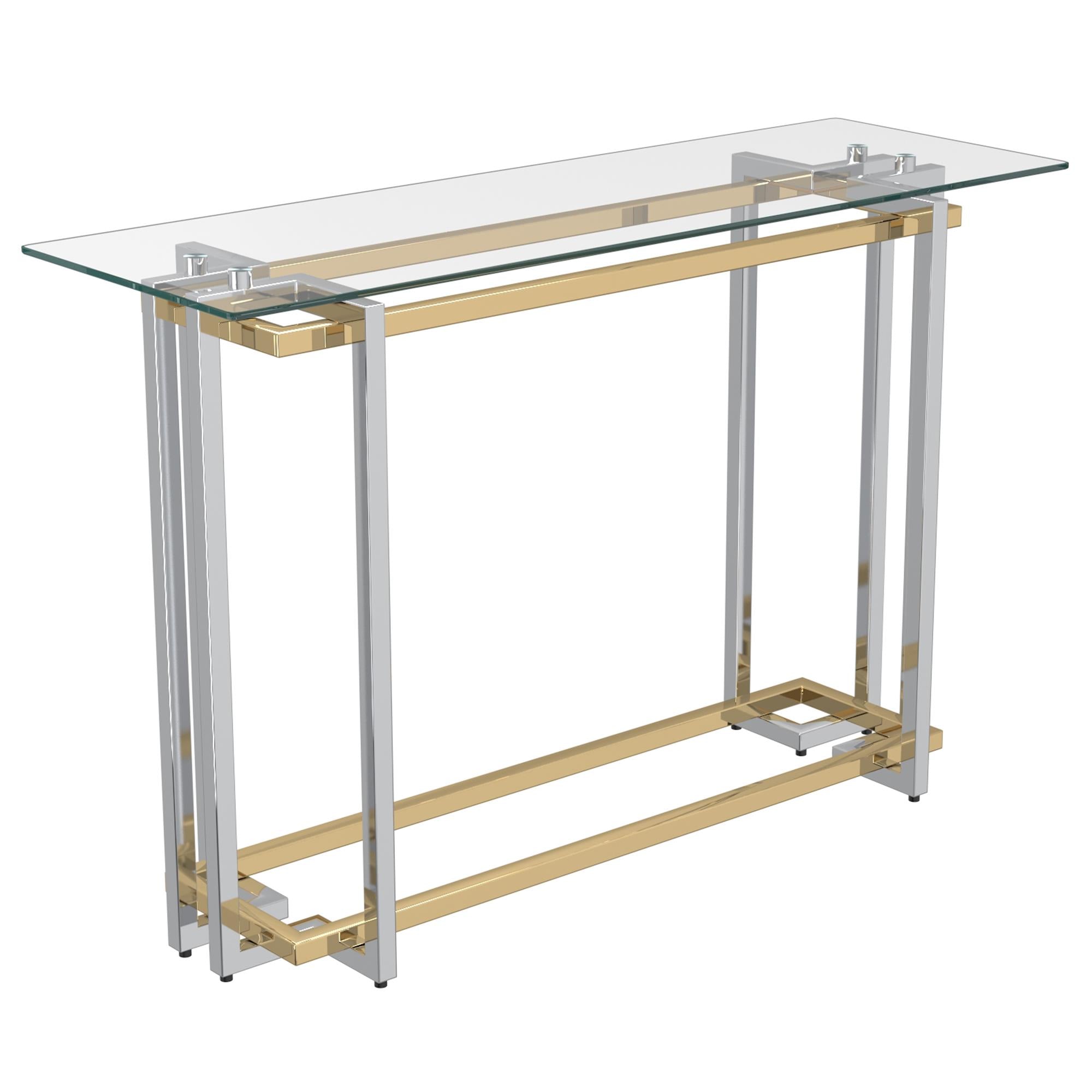  !nspire Florina 502-561CH Console Table - Silver and Gold IMAGE 1