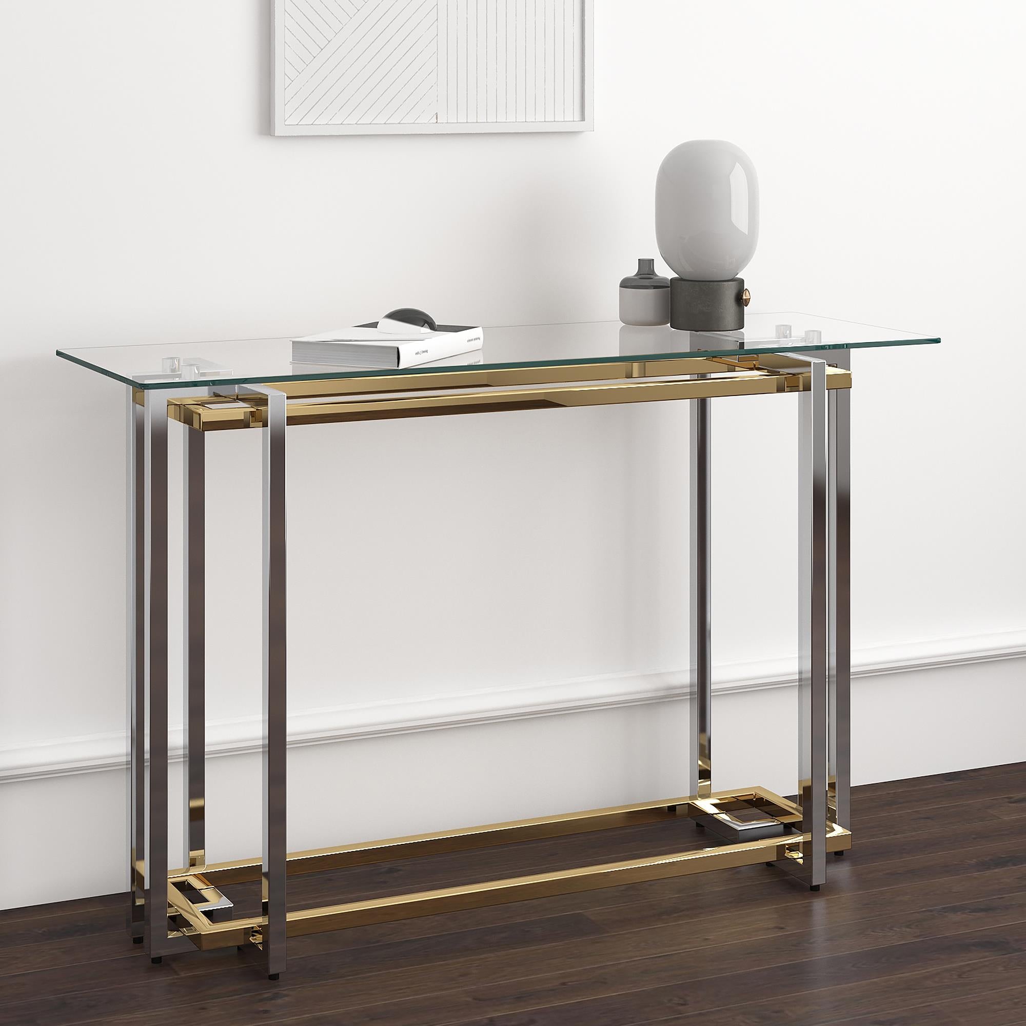  !nspire Florina 502-561CH Console Table - Silver and Gold IMAGE 2