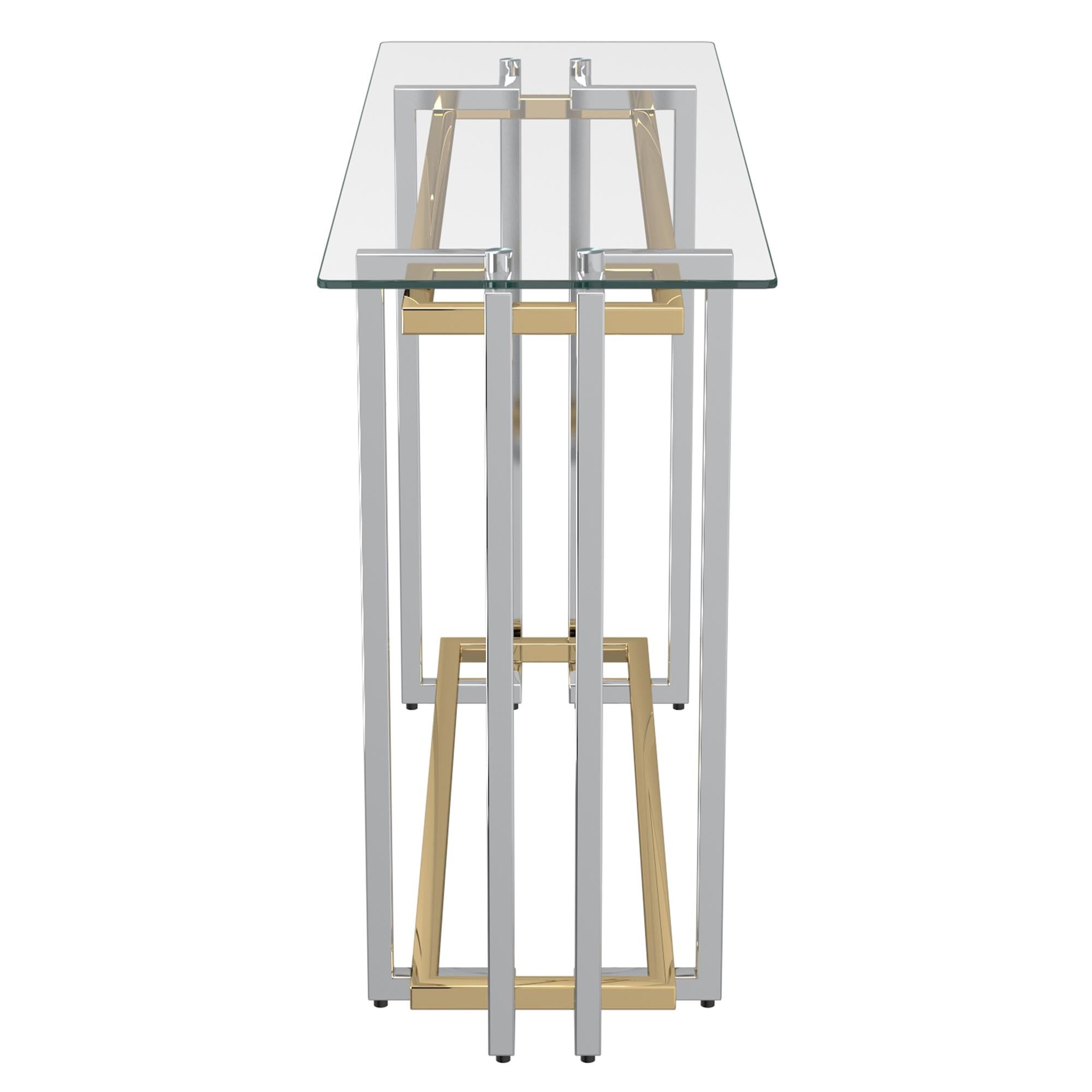  !nspire Florina 502-561CH Console Table - Silver and Gold IMAGE 4