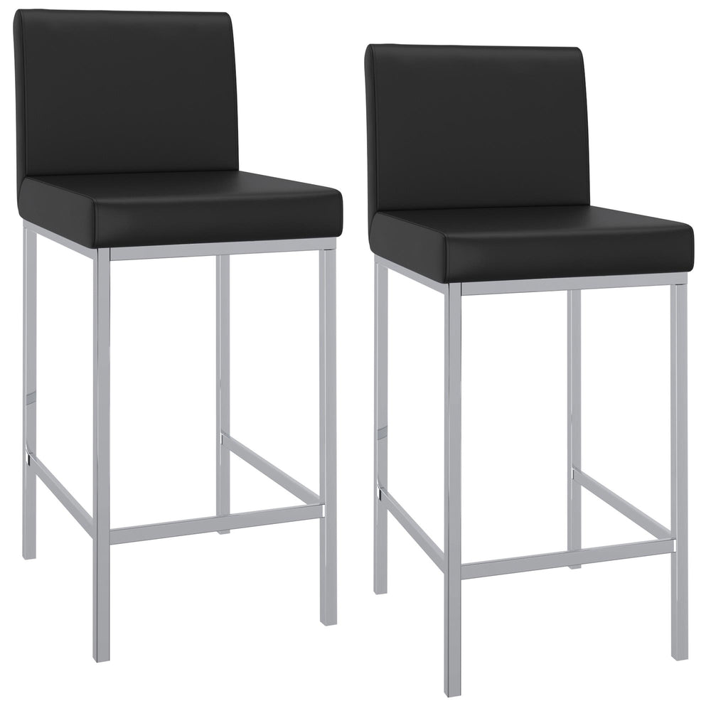  !nspire Porto 203-576BK 26" Counter Stool - Black and Chrome IMAGE 6