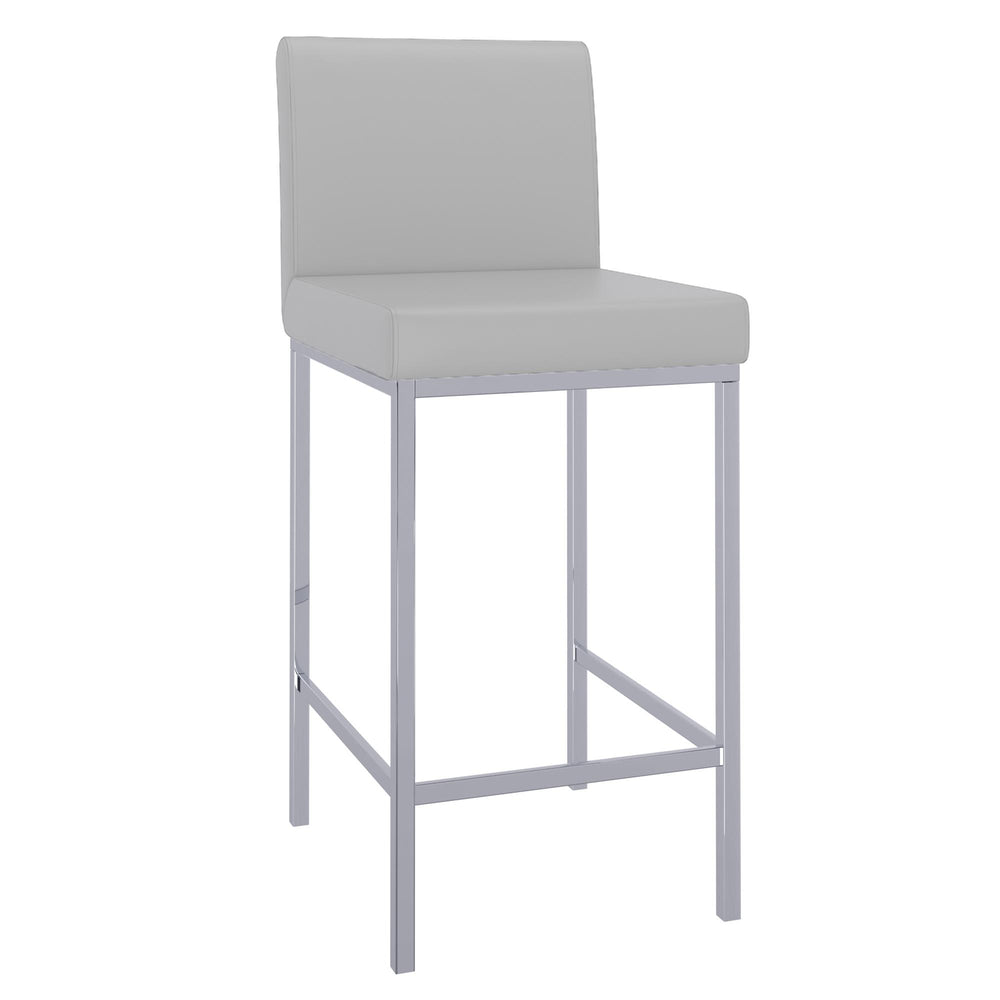  !nspire Porto 203-576GY 26" Counter Stool - Grey and Chrome IMAGE 1