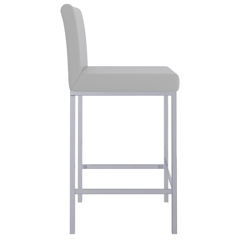  !nspire Porto 203-576GY 26" Counter Stool - Grey and Chrome IMAGE 4
