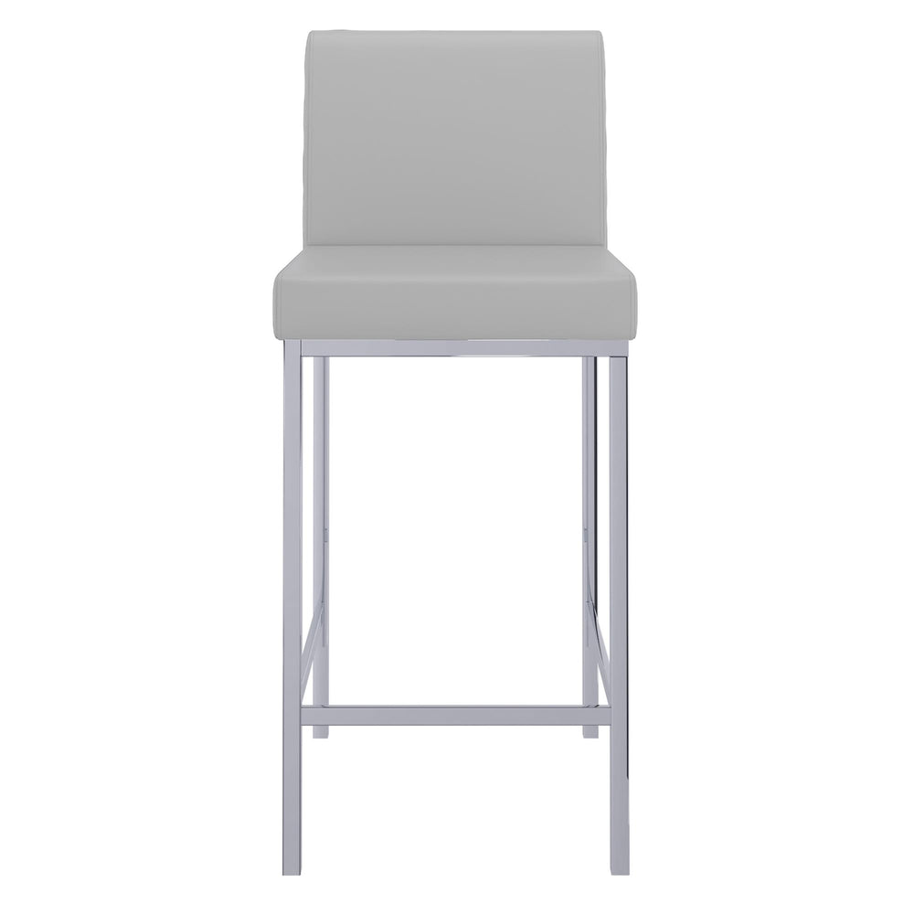  !nspire Porto 203-576GY 26" Counter Stool - Grey and Chrome IMAGE 5