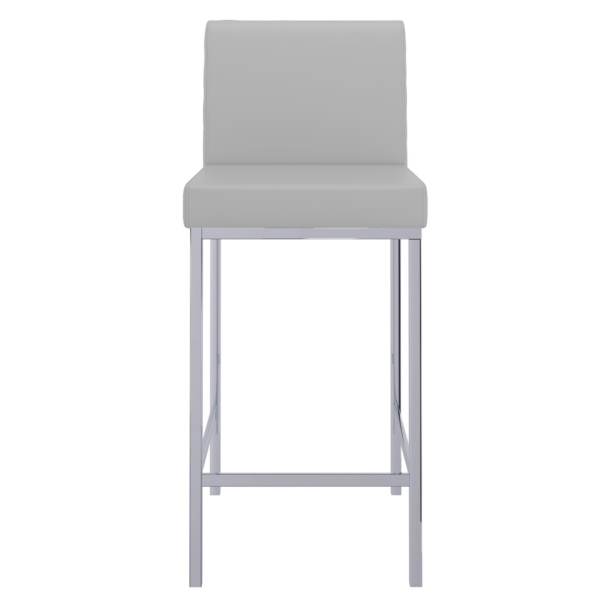  !nspire Porto 203-576GY 26" Counter Stool - Grey and Chrome IMAGE 5