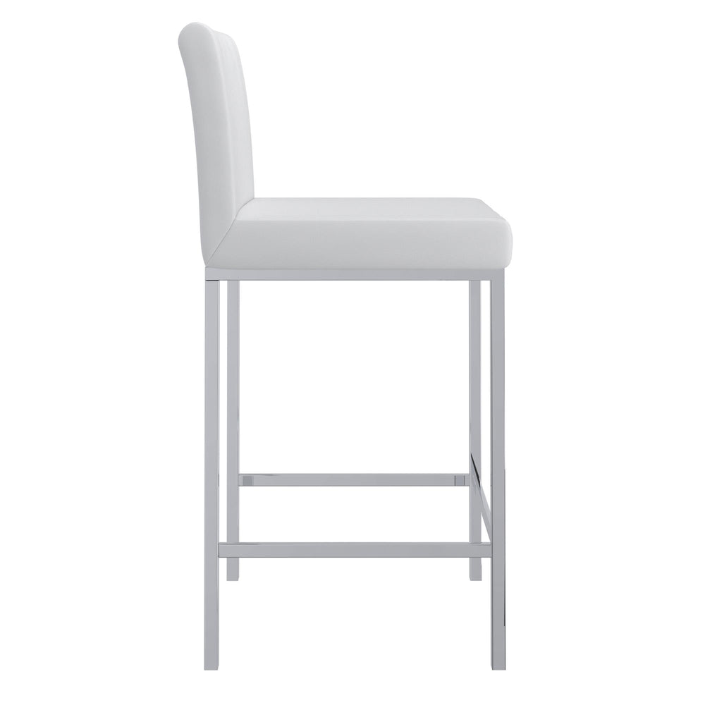  !nspire Porto 203-576WT 26" Counter Stool - White and Chrome IMAGE 4