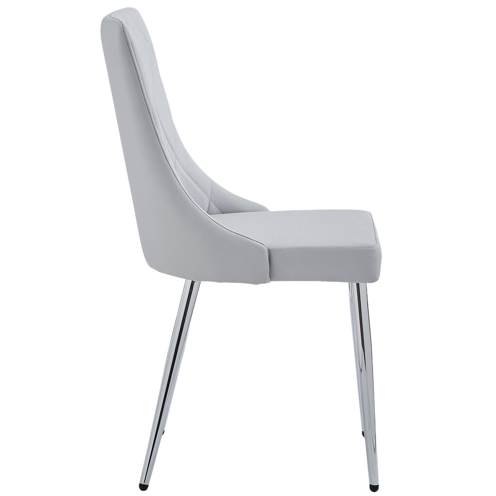  Worldwide Home Furnishings Solara/Devo 207-160_087LG 5 pc Dining Set - Chrome with Grey Chair IMAGE 7