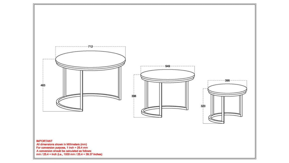 WORLDWIDE HOME FURNISHINGS DARSH COFFEE TABLE (SET OF 3)