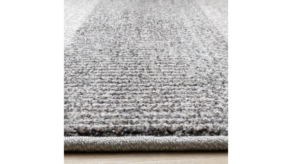 Mae Grey White Taupe Banded Pattern Rug