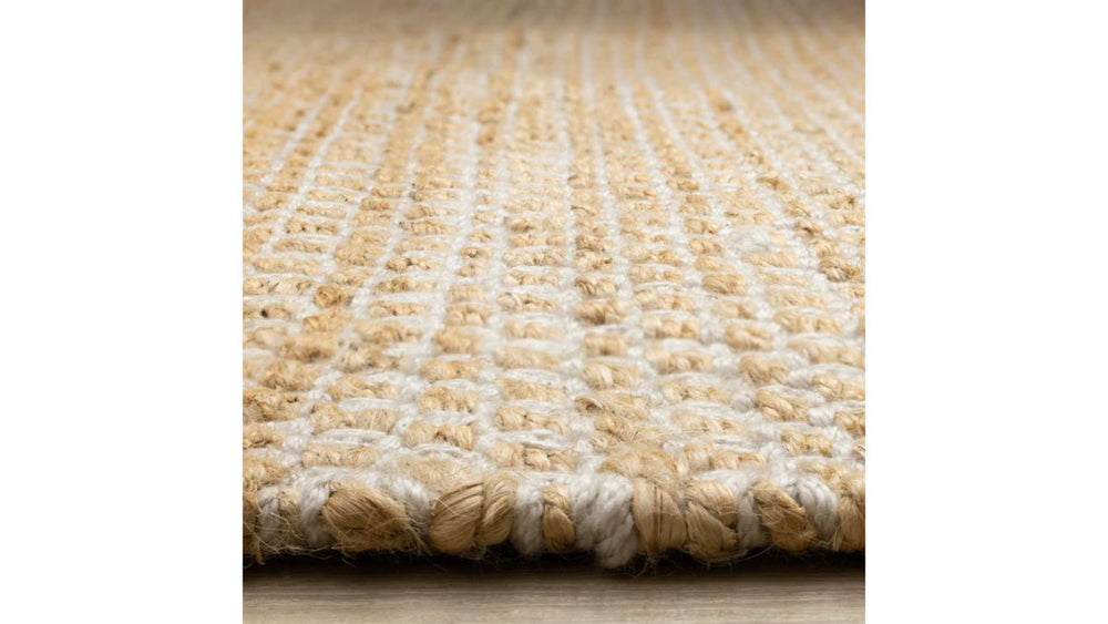 Naturals Light Oak Intricate Cream Weave Jute Rug