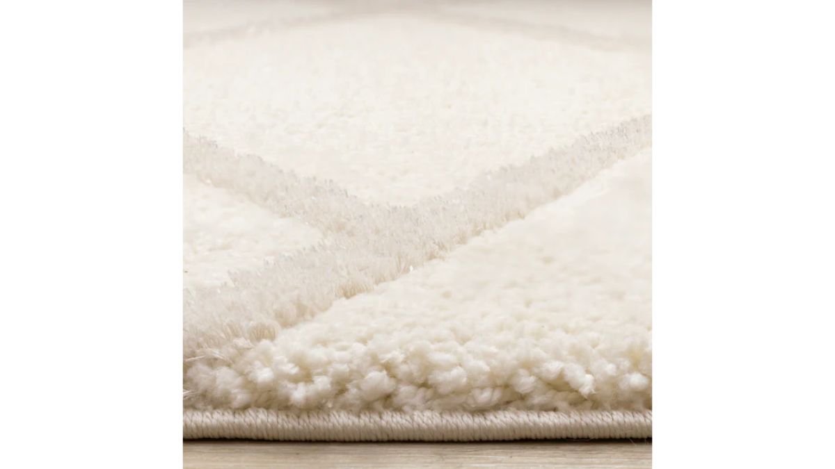 Sully Cream Beige Broken Lattice Design Rug