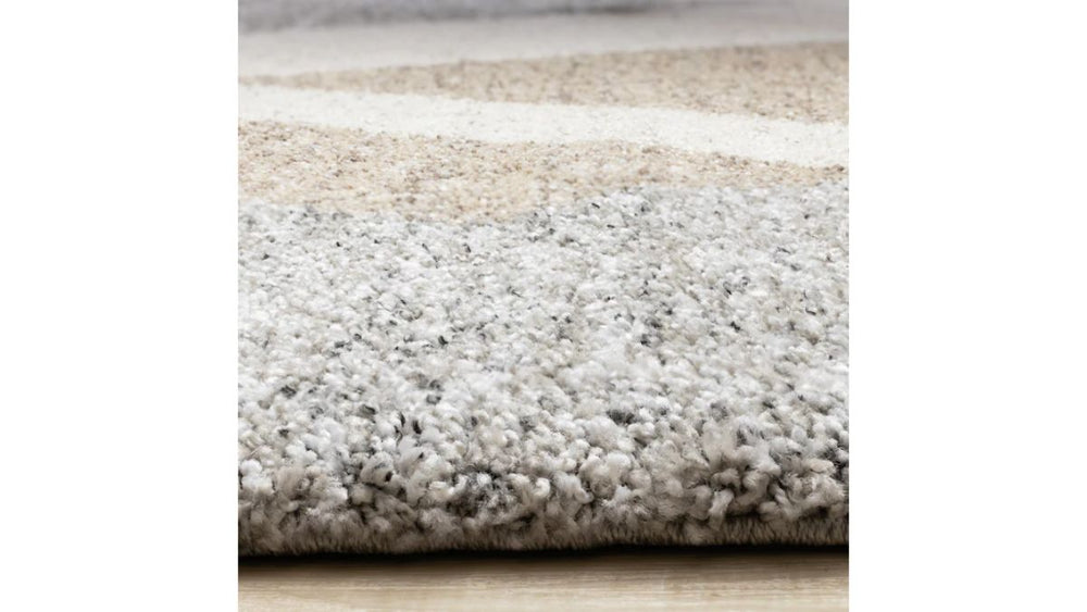Marquis Grey White Beige Abstract Geometric Rug