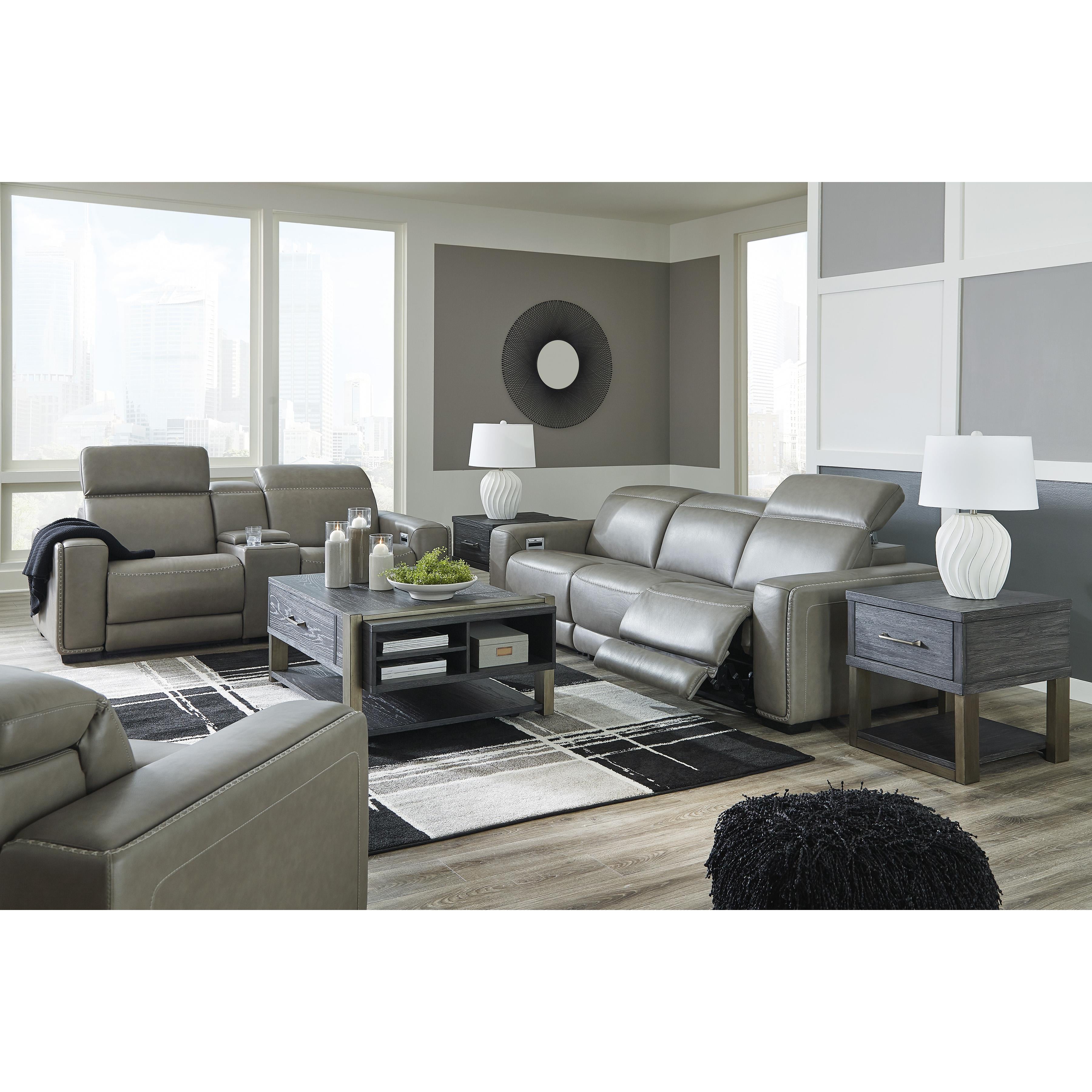 Signature Design by Ashley Correze U94202S3 3 pc Power Reclining Sectional Loveseat IMAGE 8