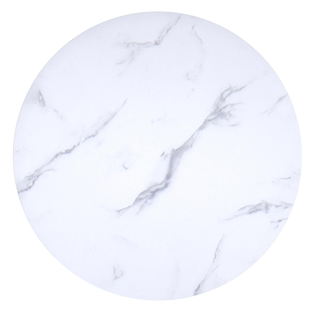  !nspire Emery 201-294RND-WT Round Dining Table - White and Black IMAGE 5
