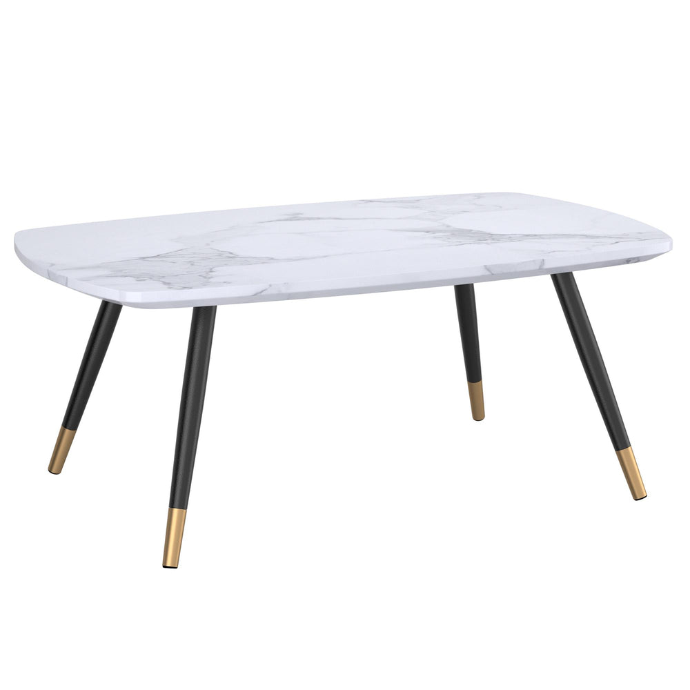  !nspire Emery 301-294REC-WT Rectangular Coffee Table - White and Black IMAGE 1