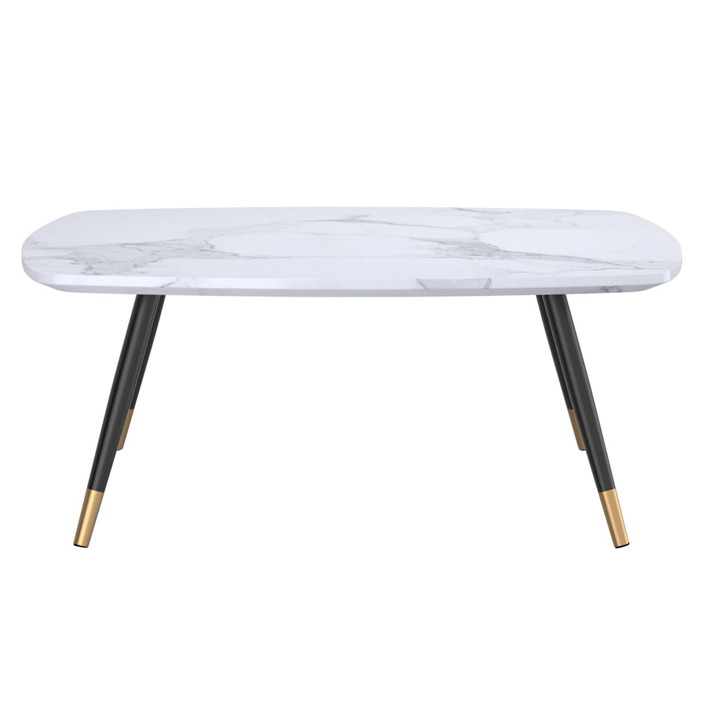  !nspire Emery 301-294REC-WT Rectangular Coffee Table - White and Black IMAGE 3