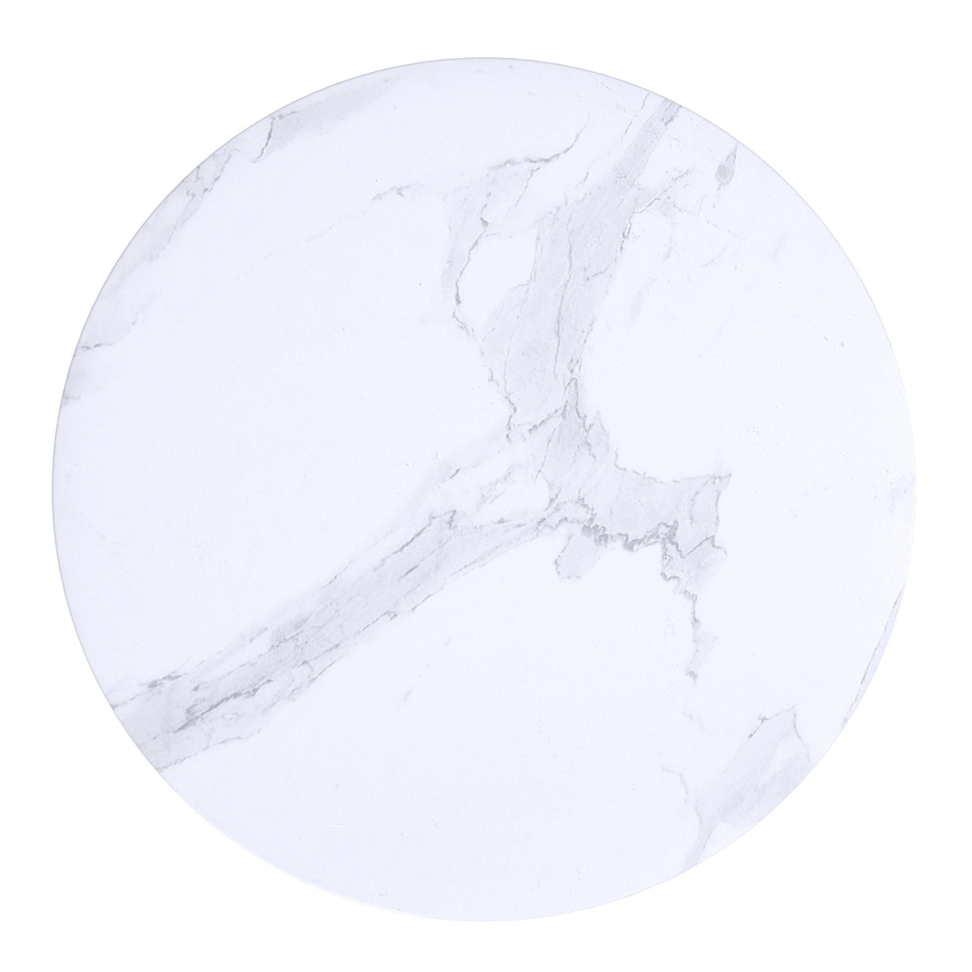  !nspire Emery 501-294WT Round Accent Table - White and Black IMAGE 4