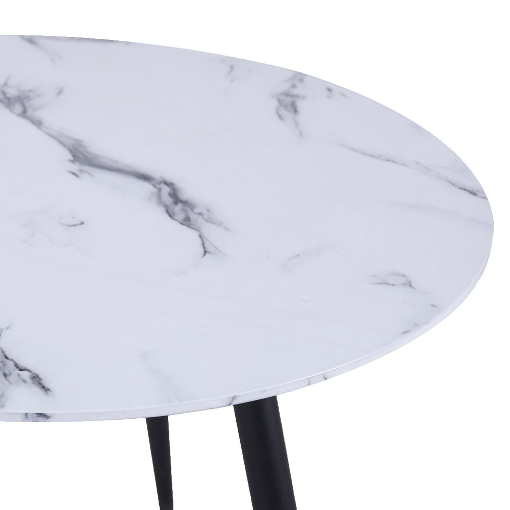  !nspire Emery 501-294WT Round Accent Table - White and Black IMAGE 5