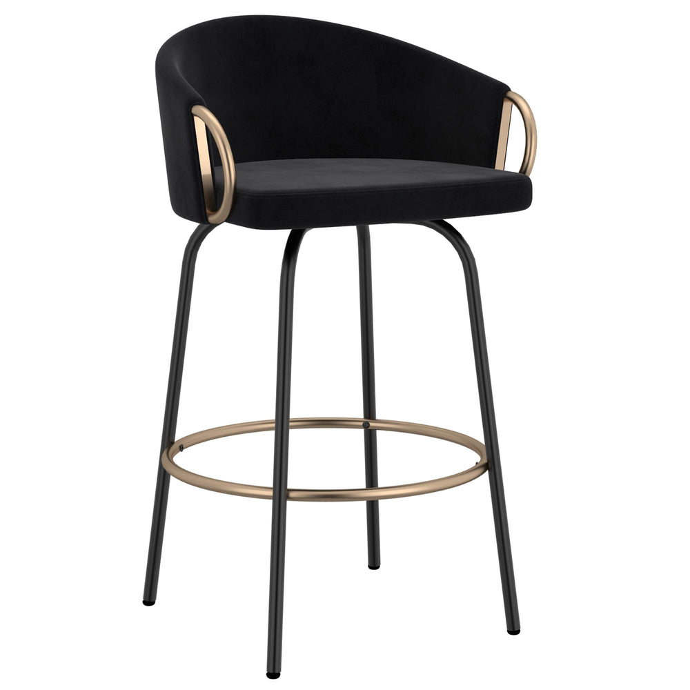 !nspire Lavo 203-560BLK 26" Counter Stool - Black and Gold IMAGE 1
