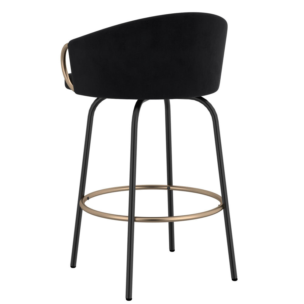  !nspire Lavo 203-560BLK 26" Counter Stool - Black and Gold IMAGE 3