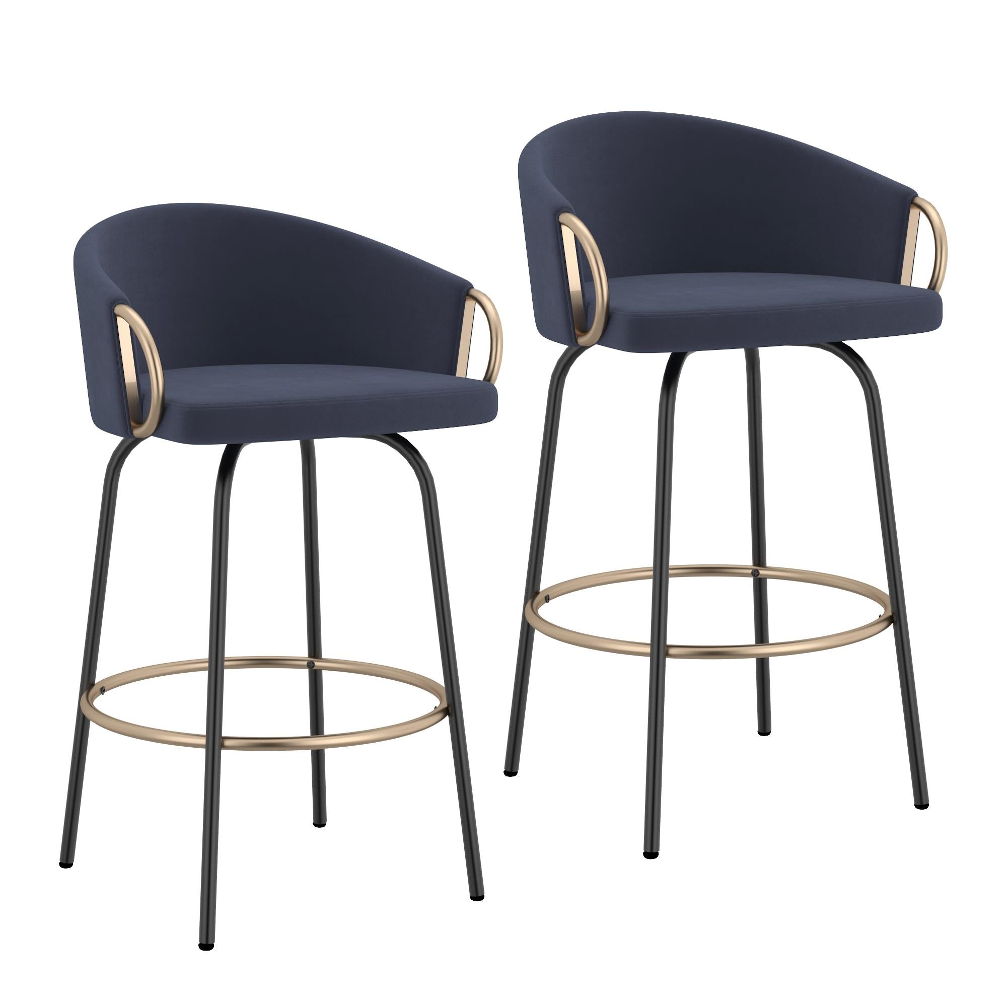  !nspire Lavo 203-560BLU 26" Counter Stool - Blue and Black and Gold IMAGE 7