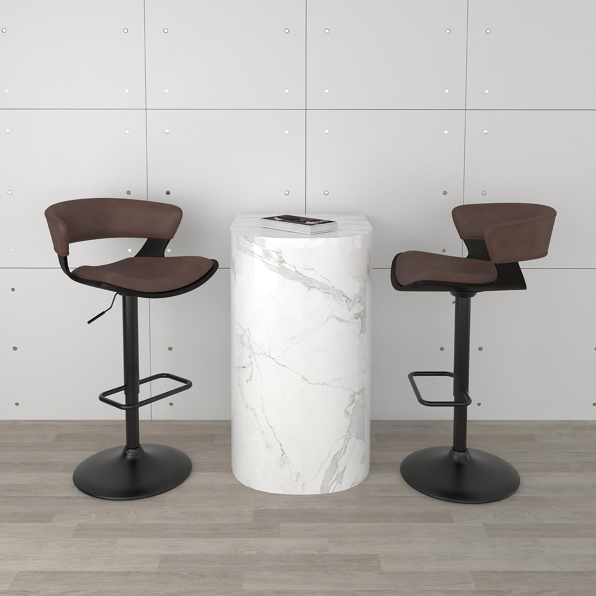  !nspire Rover 203-554BN Adjustable Air Lift Stool - Brown and Black IMAGE 2
