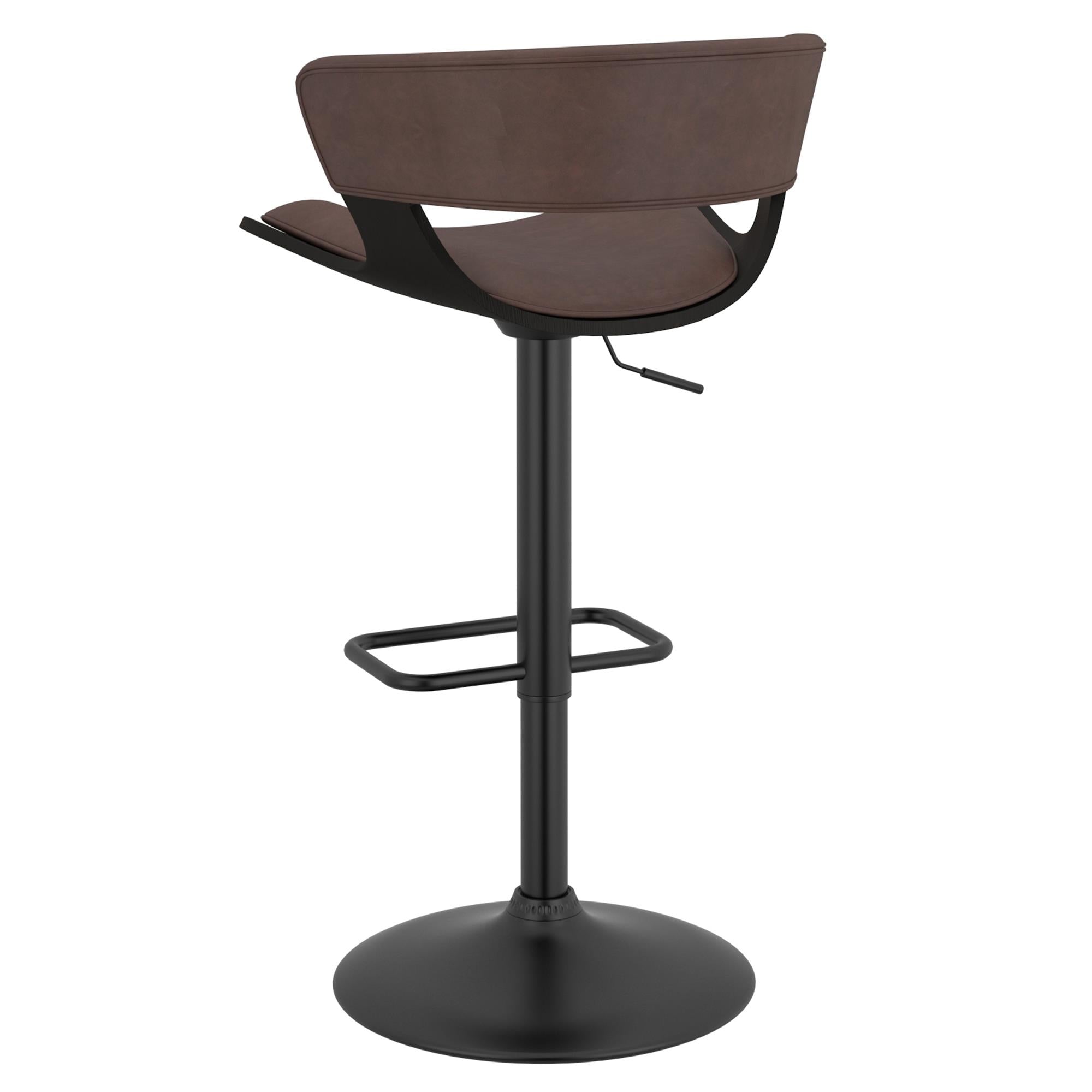  !nspire Rover 203-554BN Adjustable Air Lift Stool - Brown and Black IMAGE 3