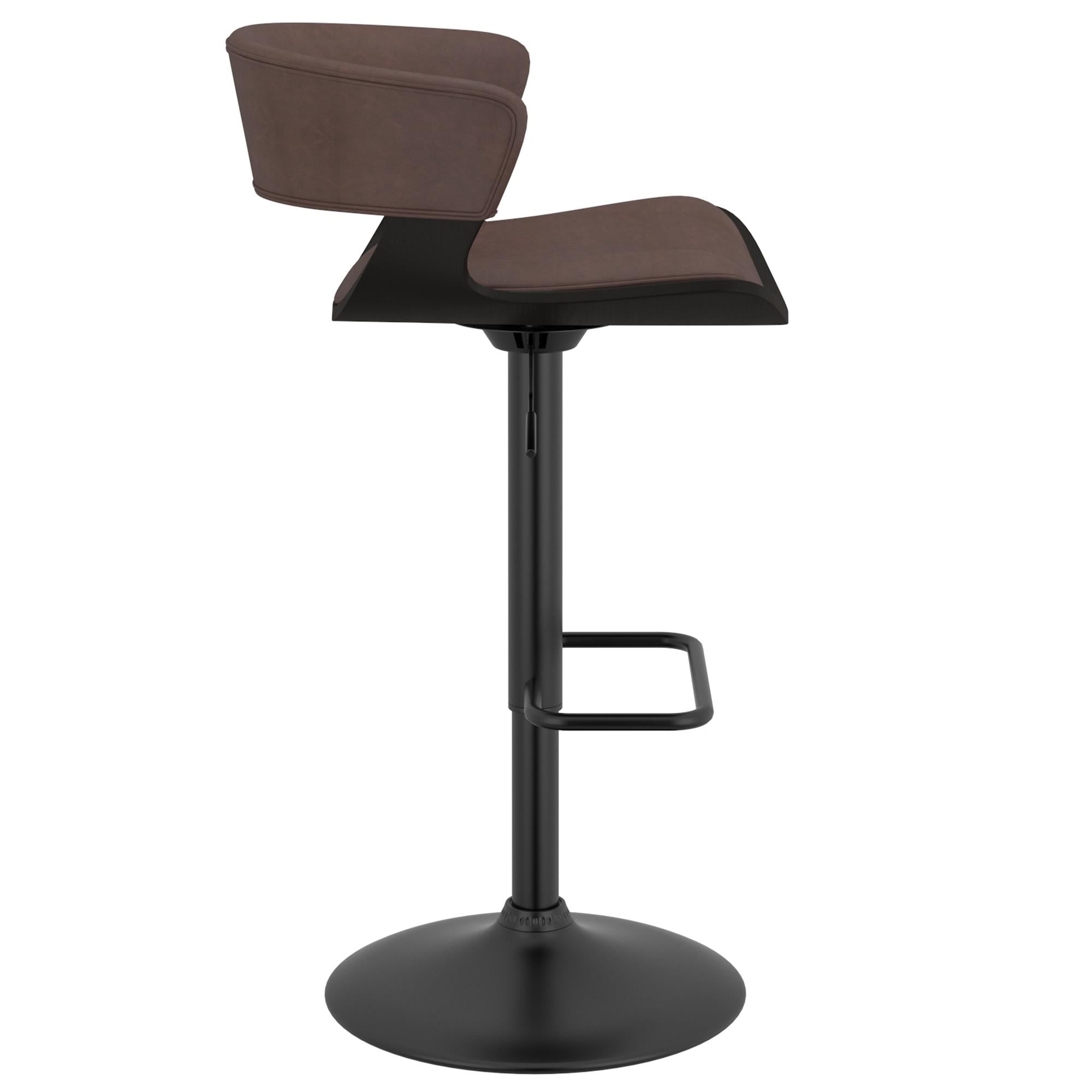  !nspire Rover 203-554BN Adjustable Air Lift Stool - Brown and Black IMAGE 4