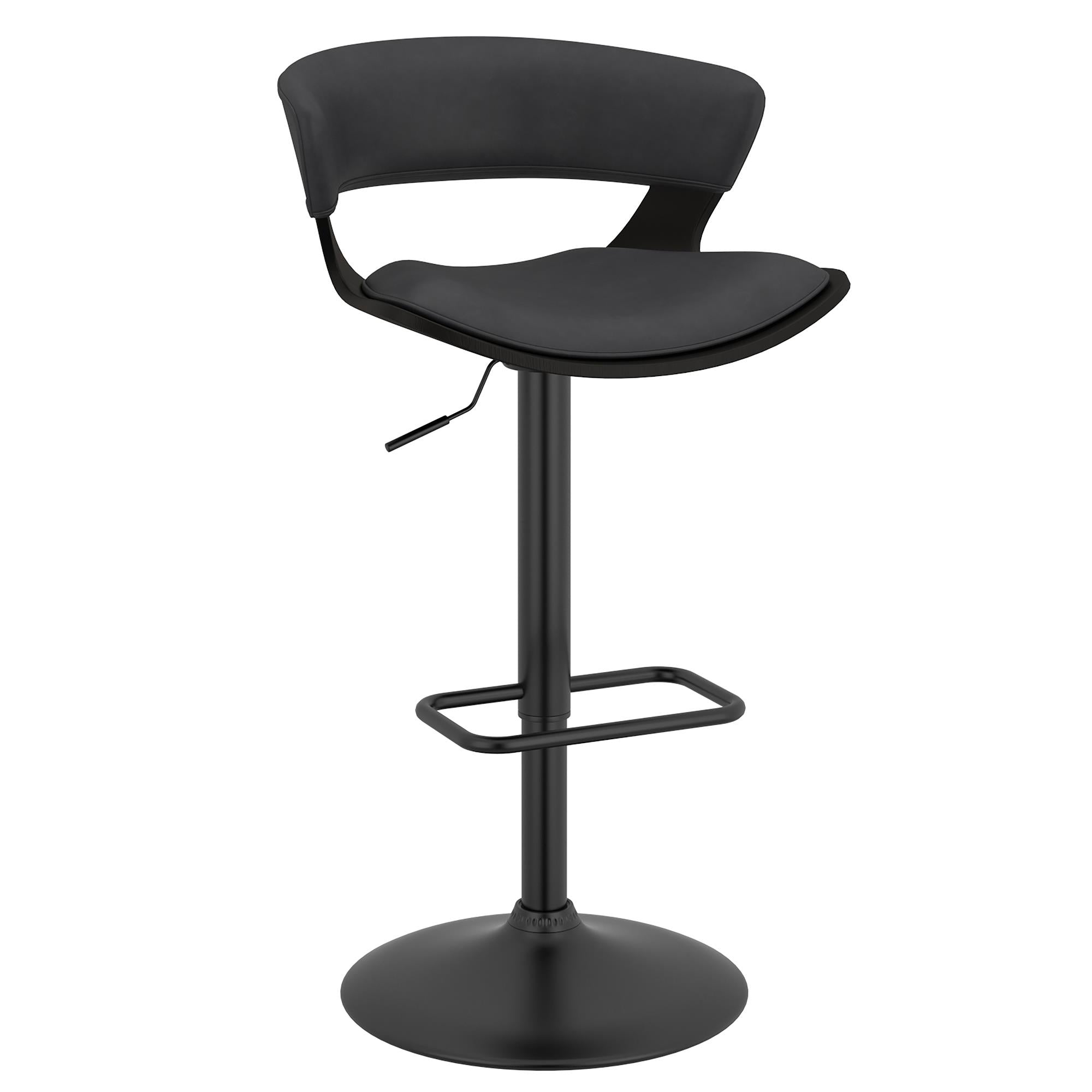  !nspire Rover 203-554CH Adjustable Air Lift Stool - Charcoal and Black IMAGE 1